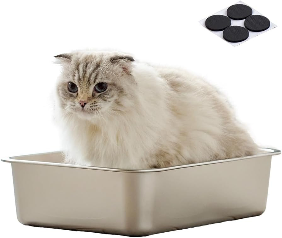 OFT Sten Cat Toilet, Tray Only, S, Accessories: Anti-Slip Rubber Feet: 4 Pcs, Size (W X D X H): Approx. 11.8 X 15.7 X 3.9 Inches (30 X 40 X 10 Cm), Kittens, Small, Small, Stainless Steel, Cat Toilet image number 1