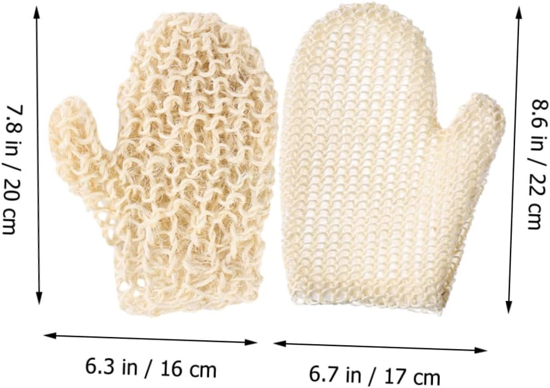 HEATSHAKING 2Pcs Sisal Shower Back Scrubber Bath Mitts Exfoliating Gloves for Bathroom Cleaning image number 6