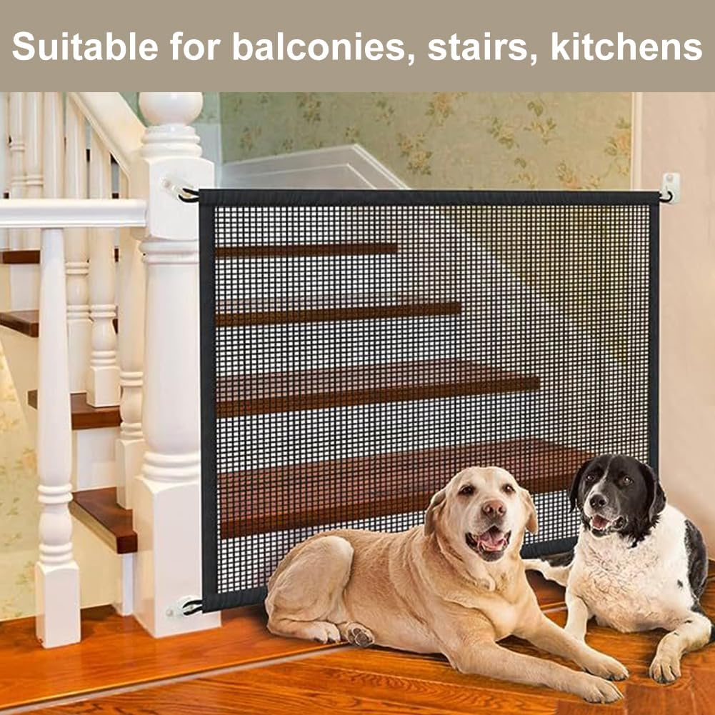 Stair Safety Gate for Dogs, Door Safety Gate No Drilling, Barrier for Dogs, Baby Barrier Safety Gate, Stairs, Dog Barriers, Child Safety Gate, Mesh Gate, Barrier for Pets, 115 X 78 Cm image number 3