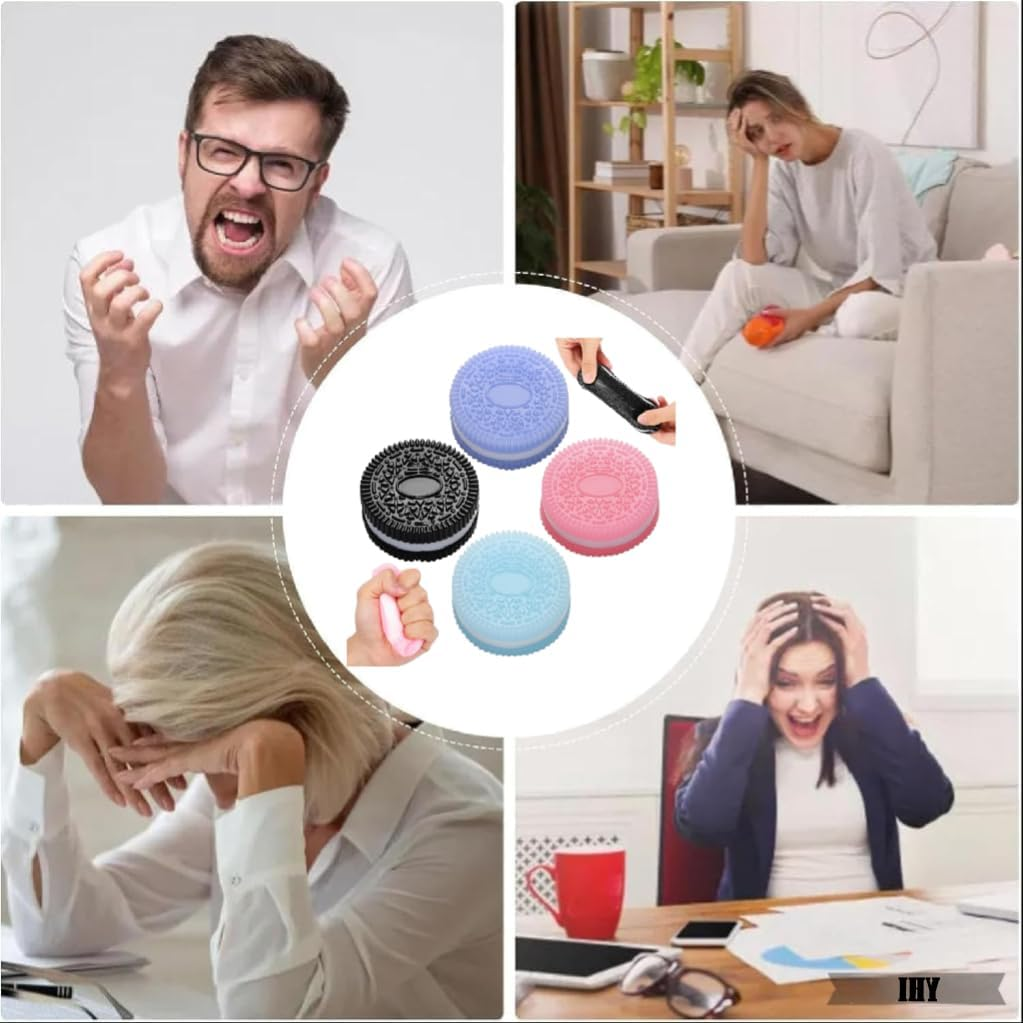 Taba Squishy Biscuit Cookie Toy &ndash; Stress Relief Squishy Toys for Kids & Adults &ndash; Soft Squeeze Kawaii Fidget &ndash; Cute Dessert Shape Sensory Toy for Relaxation & Anxiety 4 Pcs