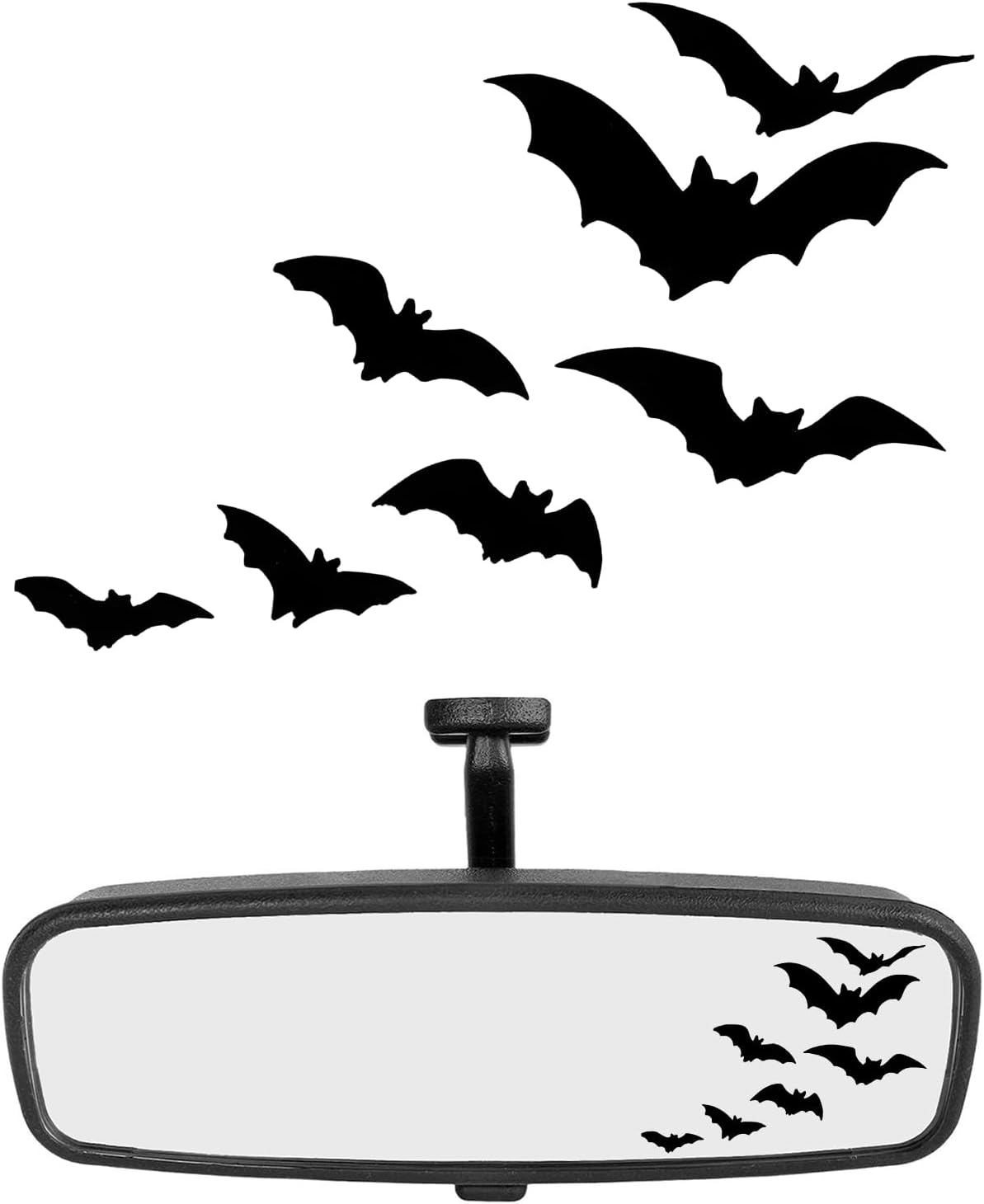 DXNQ Rearview Mirror Halloween Bat Decal, Funny Flying Bats Window Bumper Vinyl Sticker, Spooky Gothic Bats Decal for Car Truck Mirror Laptop, Car Decoration Accessories image number 1