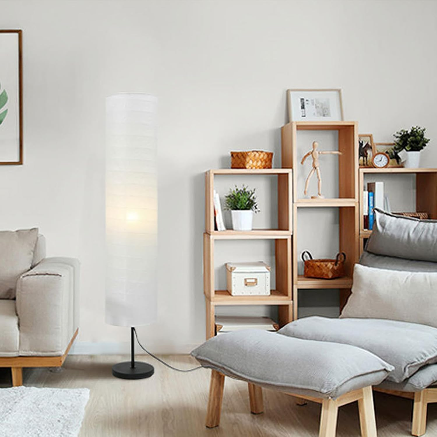 Lampshades, Rice Paper Floor Lamp Shade Modern Lamp Protector Cover for Living Room Bedroom, Protects Light Bulb from Dust image number 5