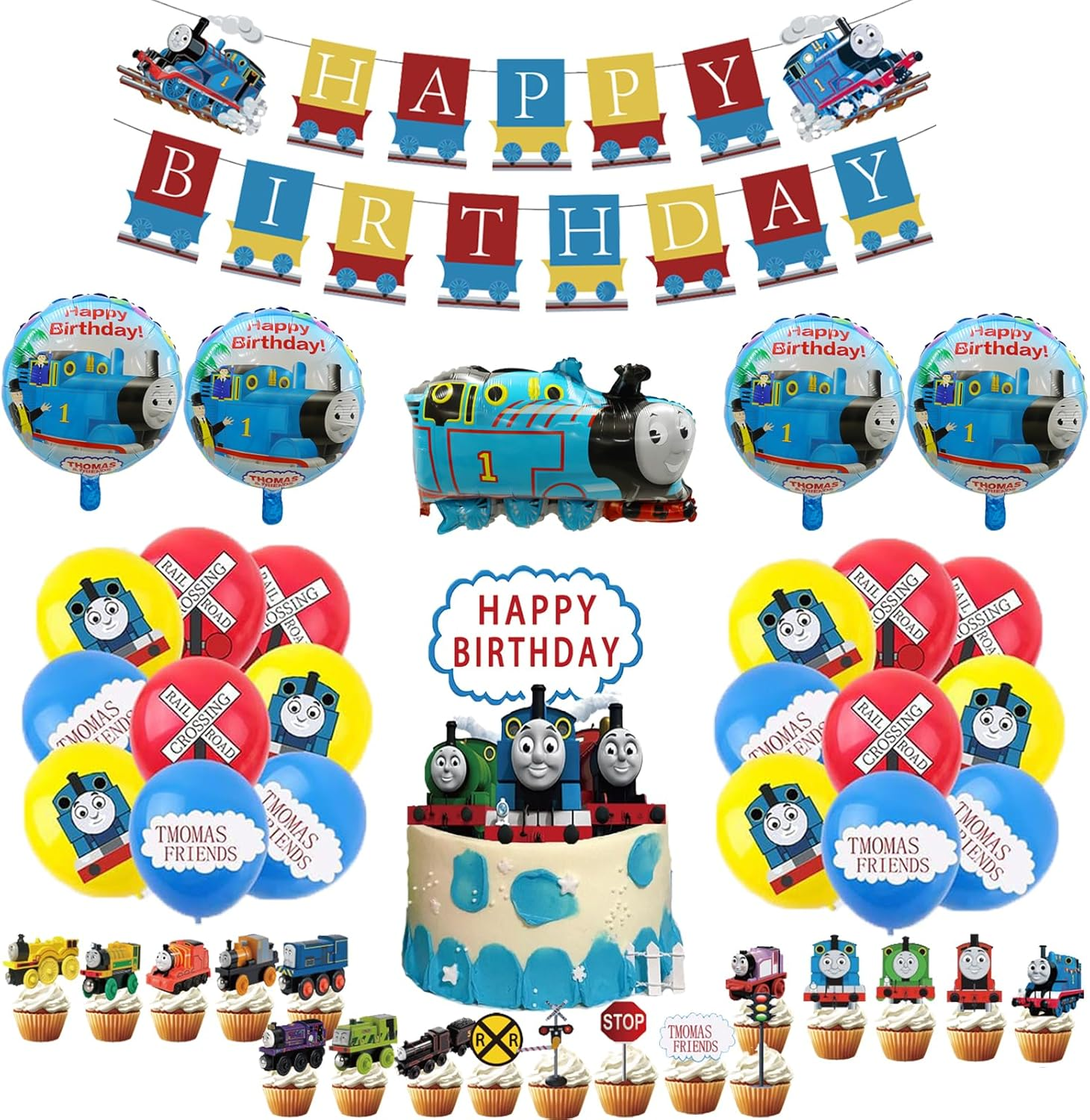 Thomas Locomotive Birthday Decoration Thomas Children'S Birthday Decoration Thomas Train Decoration Birthday Thomas Balloons Decoration Thomas Train Balloons Birthday Thomas Cake Decoration Thomas Birthday Banner image number 1