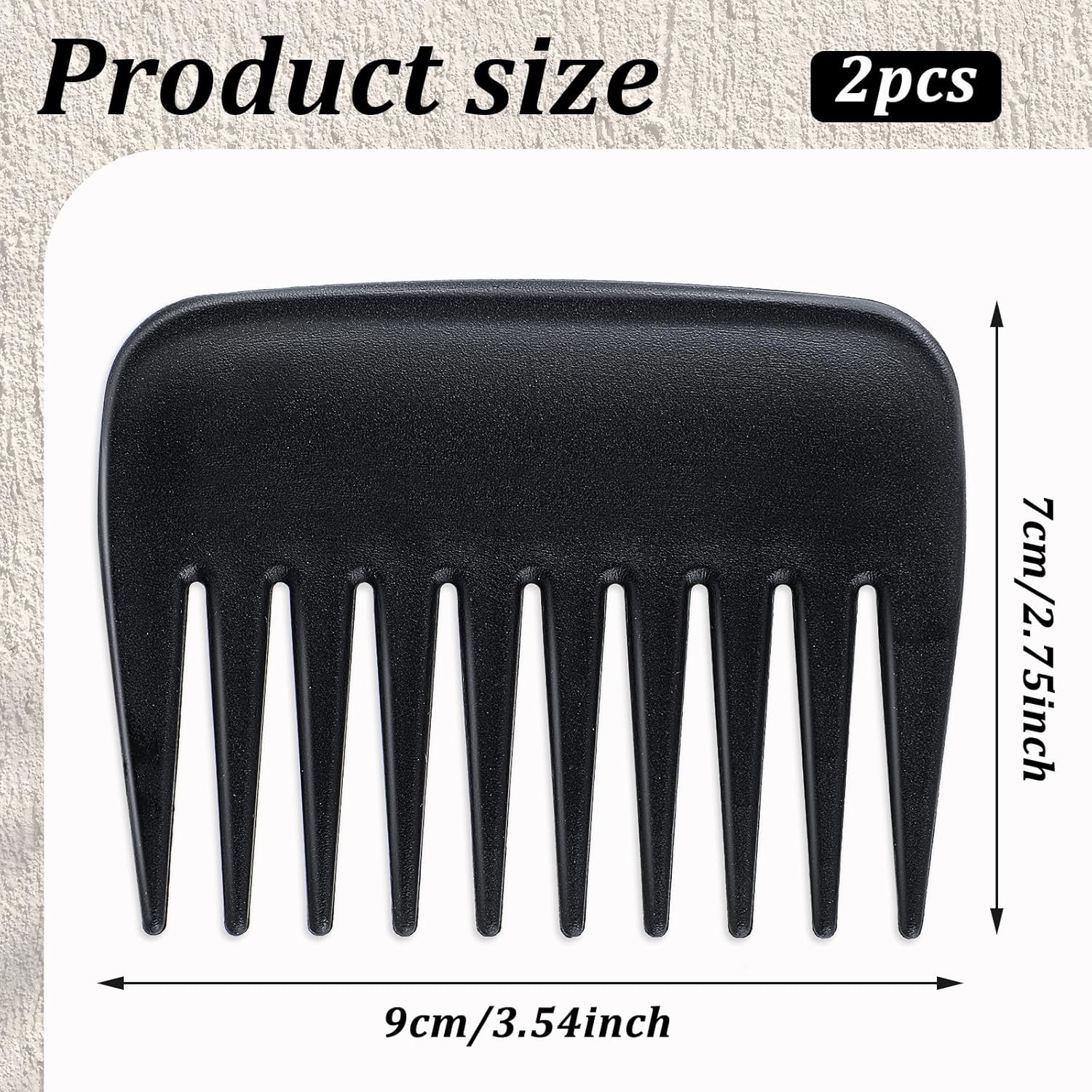 2 Pcs Wide Tooth Comb, Pocket Small Travel Mini Curly Hair Wallet Shower Styling Comb Suitable for Women and Men Straight, Curly, Wet and Dry Hair for Travel and Home Use, Black image number 6