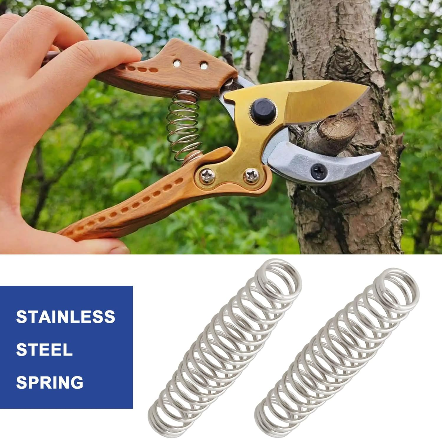10Pcs Pruning Shears Spring Stainless Steel Replacement Part Precision Pruning Shears Springs Gardening Scissors Springs Pruning Tool Parts for Garden Clippers Trimmers 5X1Cm image number 1