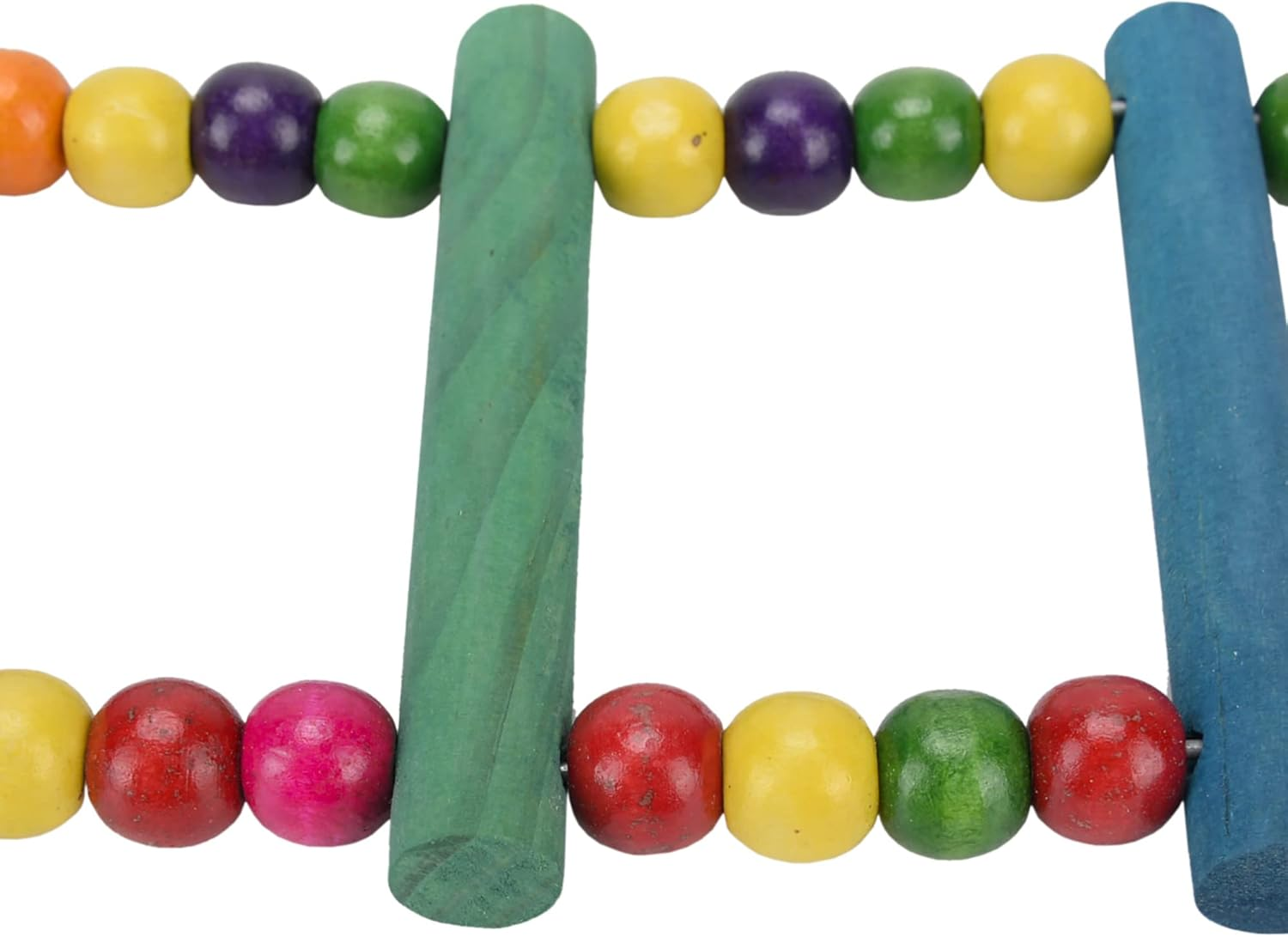 Uheng Colorful Bird Ladder Toys for Parrot, Pet Swings Chew Hanging Bridge, Wooden Rainbow Cage Training Accessories for Cockatiel Conure Parakeet Small Macaw Budgie (8 Ladders,22Inch) image number 3