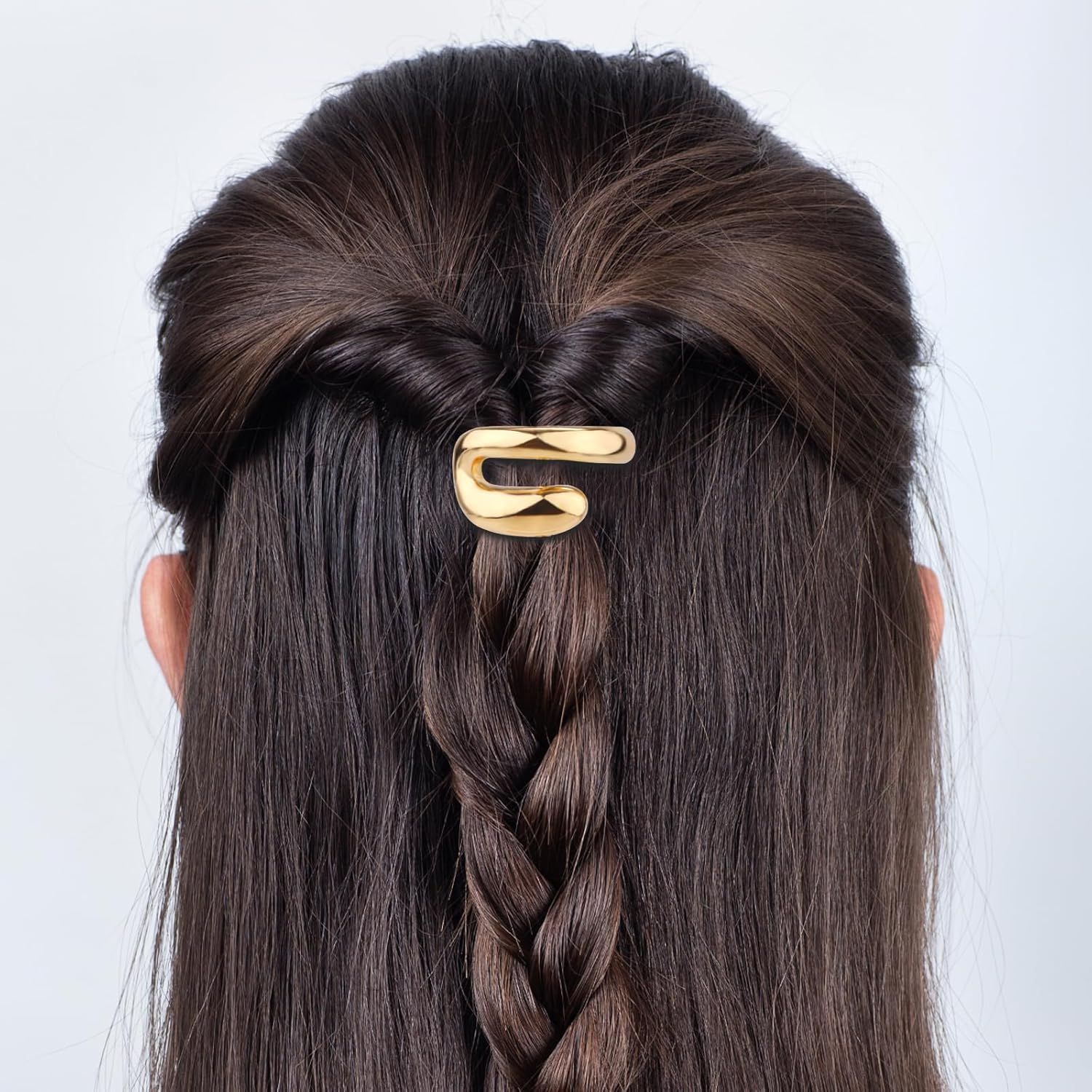 3Pcs Hair Clips Ponytail Clips Gold Alloy Fashion Hair Cuffs Tail Cover Cuff French Hair Clips Cuffs for Ponytail Accessories for Women and Girls image number 4