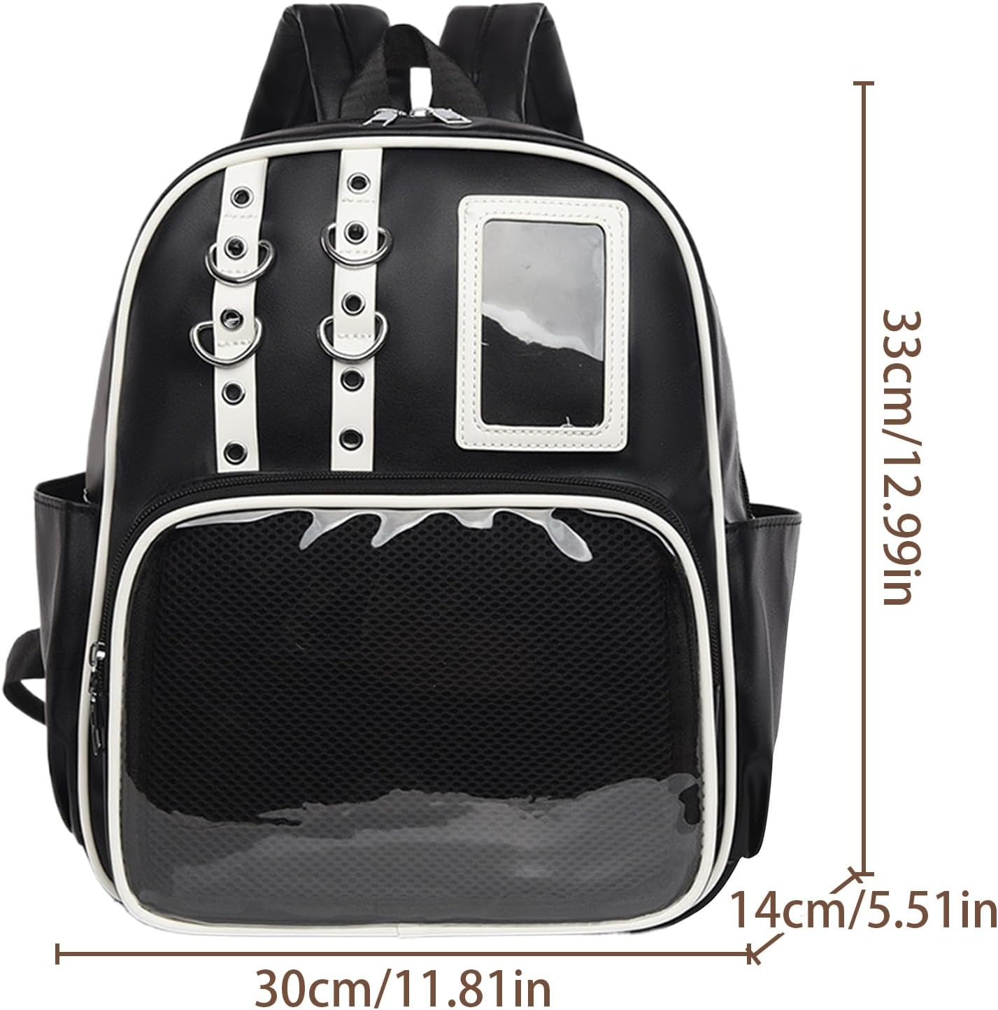 Gazocua PU Bag, Cute Badge Presentation Purse - Badge Presentation Purse - for Sports, Travel, Luggage, Hiking, Comic Con, Work, Fitness, Everyday and Outdoor Use, Black, Siehe Beschreibung - White On Black image number 4