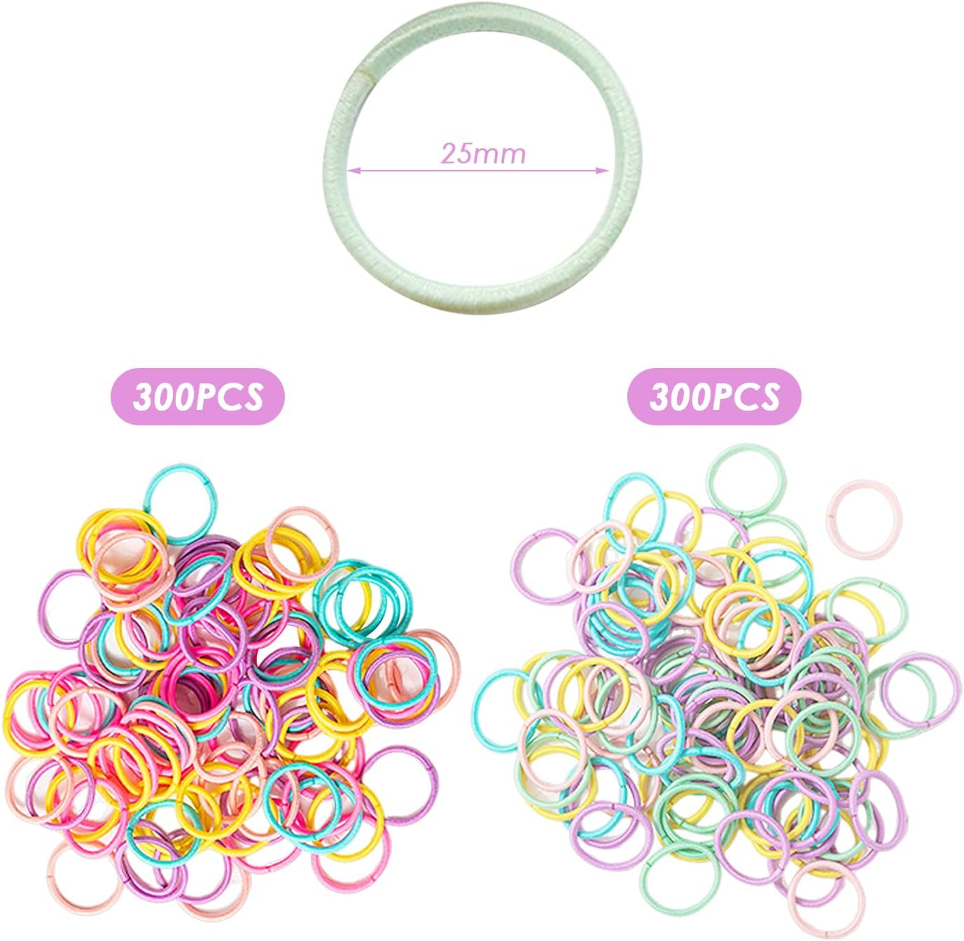 CWPFVQA Pack of 600 Colourful Children'S Hair Bobbles, Elastic Children'S Hair Ties, Elastic Hair Ropes, Small Baby Hair Bobbles, Colourful Headgear for Girls image number 5