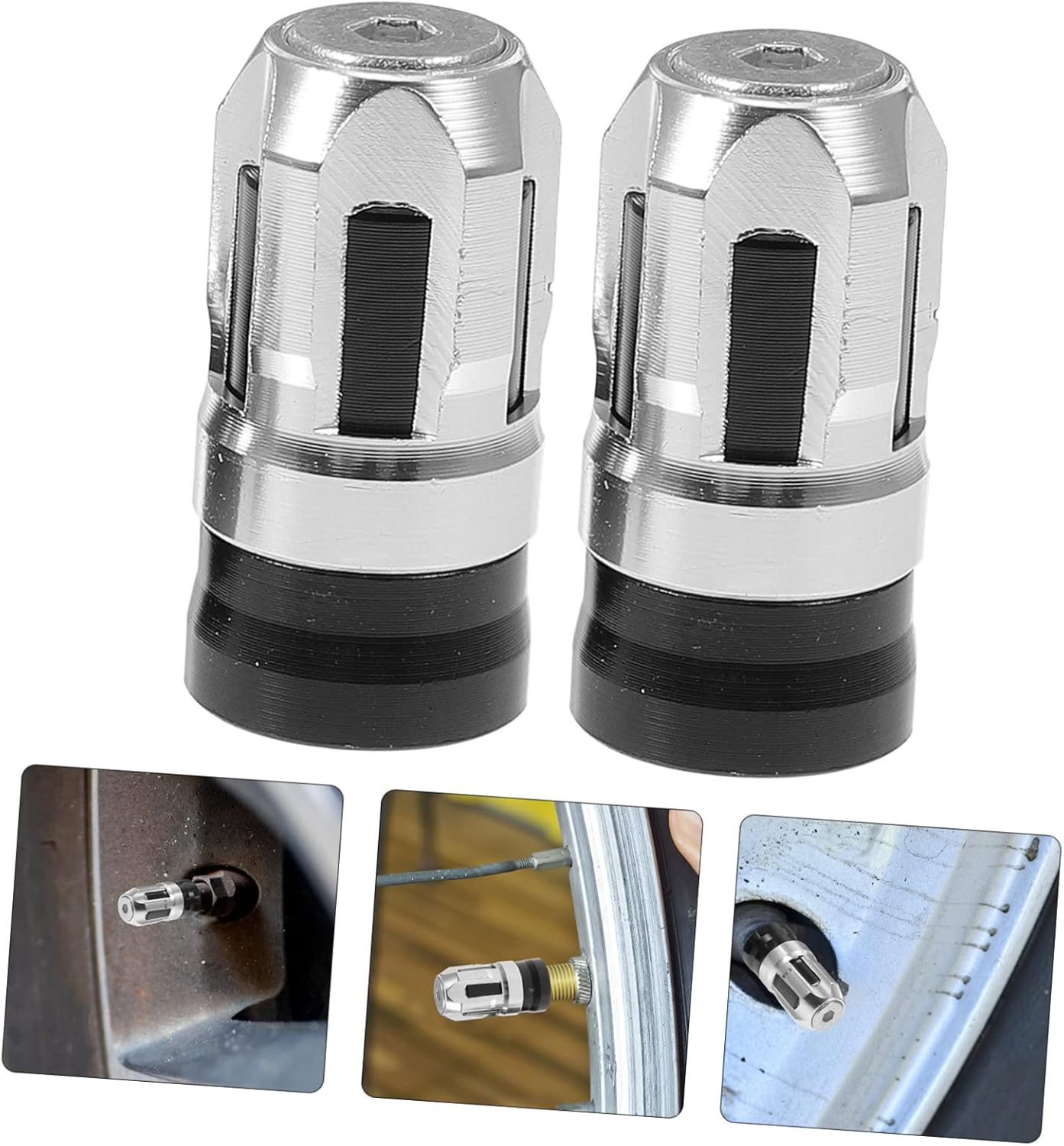 LIFKOME 2Pcs Sturdy Wheel Valves Covers Car Tire Caps Motorbike Tyre Caps Leakproof Air image number 4