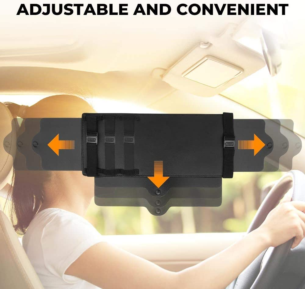 Joytutus Car Sun Visor Sunshade Extender, Adjustable Sun Visor Protects from Anti-Glare, UV Rays Blocker Window Sun Visor Windshield Sunshade Extender for Car SUV