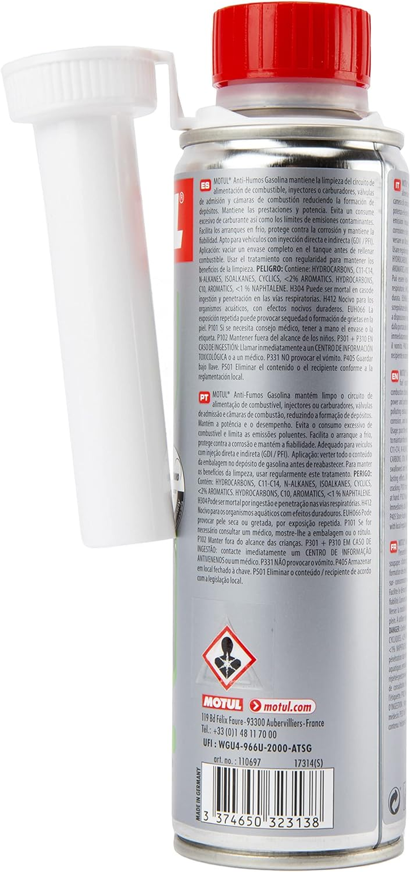 Motul Injector Care Petrol, Preventive Care Additive for Petrol Engines, Prevents Smoke, More Power, Less Consumption and Emissions, System Keep Clean Gasoline, 300 Ml image number 4