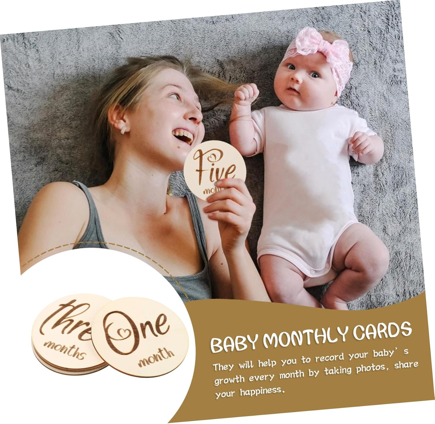 6Pcs Double Sided Monthly Milestone Cards Growth Photo Props Safe Reusable Odorless Keepsake for Boys image number 5