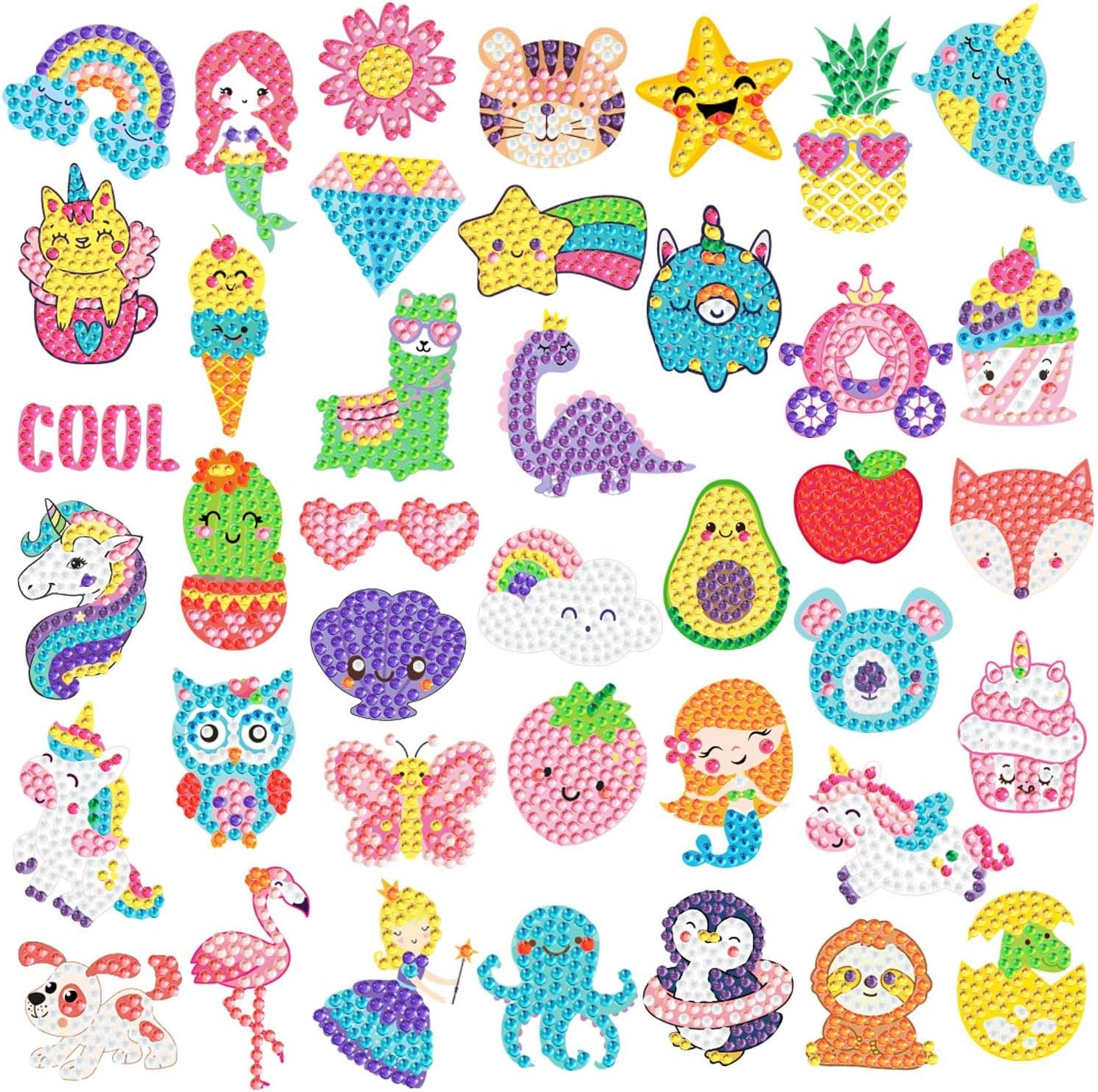 EAPHANT Diamond Art Kits for Kids 44 Designs Diamond Stickers Arts and Crafts Painting Kits for Kids Ages 4-8 8-12