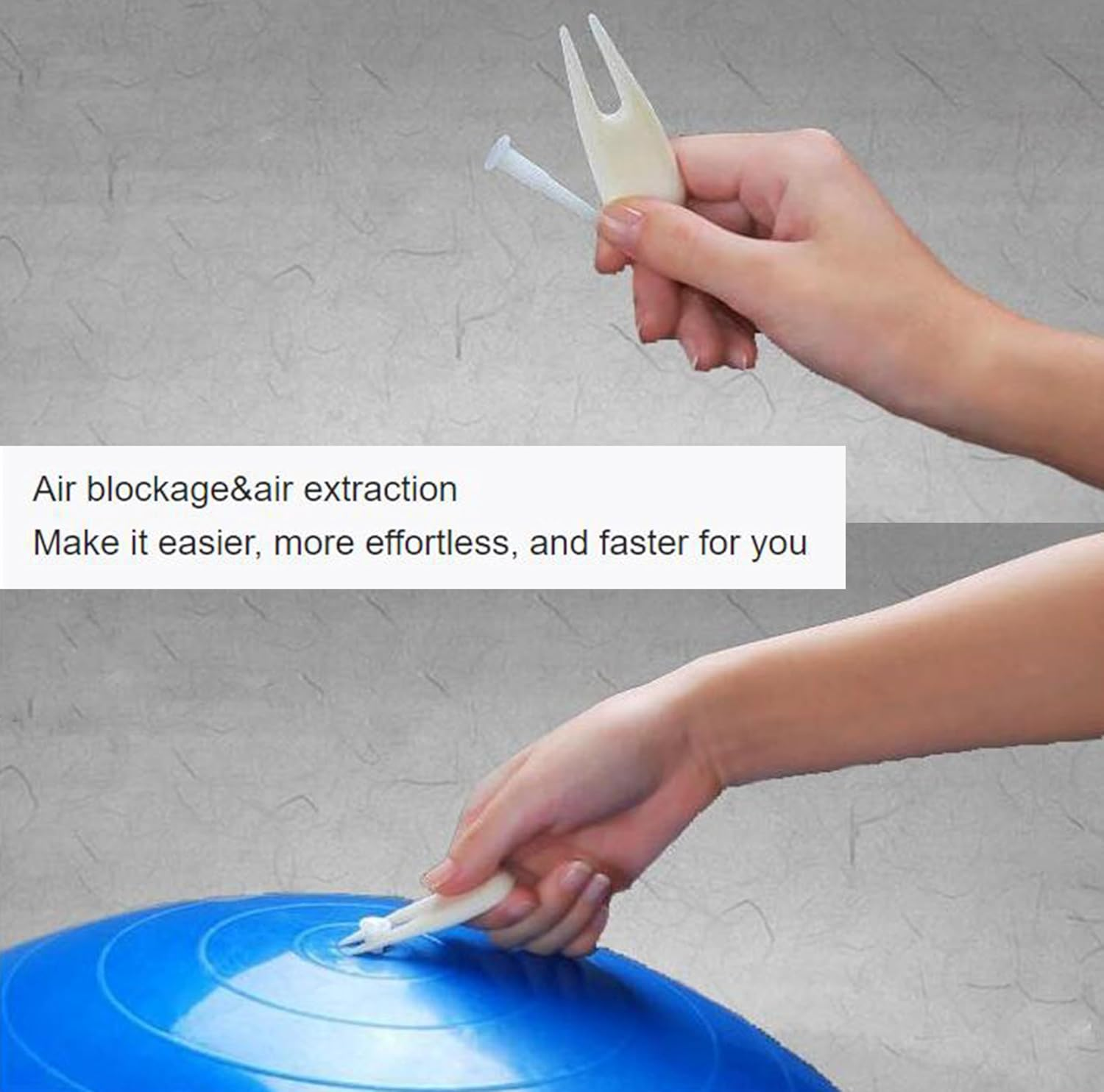 Exercise Ball Inflator Pump with Replacement Plug Kit - Yoga Ball Air Pump for Fitness Balls image number 2