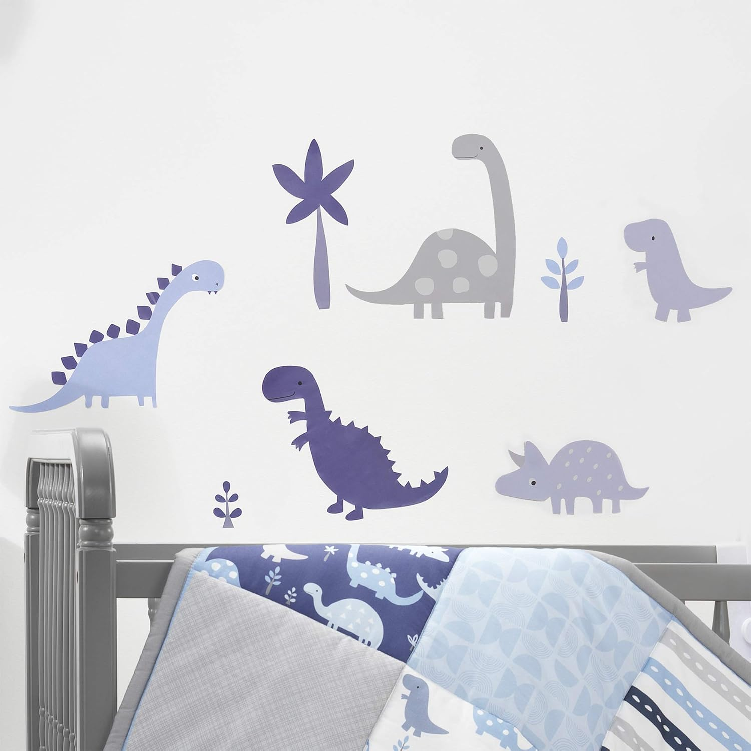 Bedtime Originals Roar Dinosaur Wall Appliques, Blue/Gray