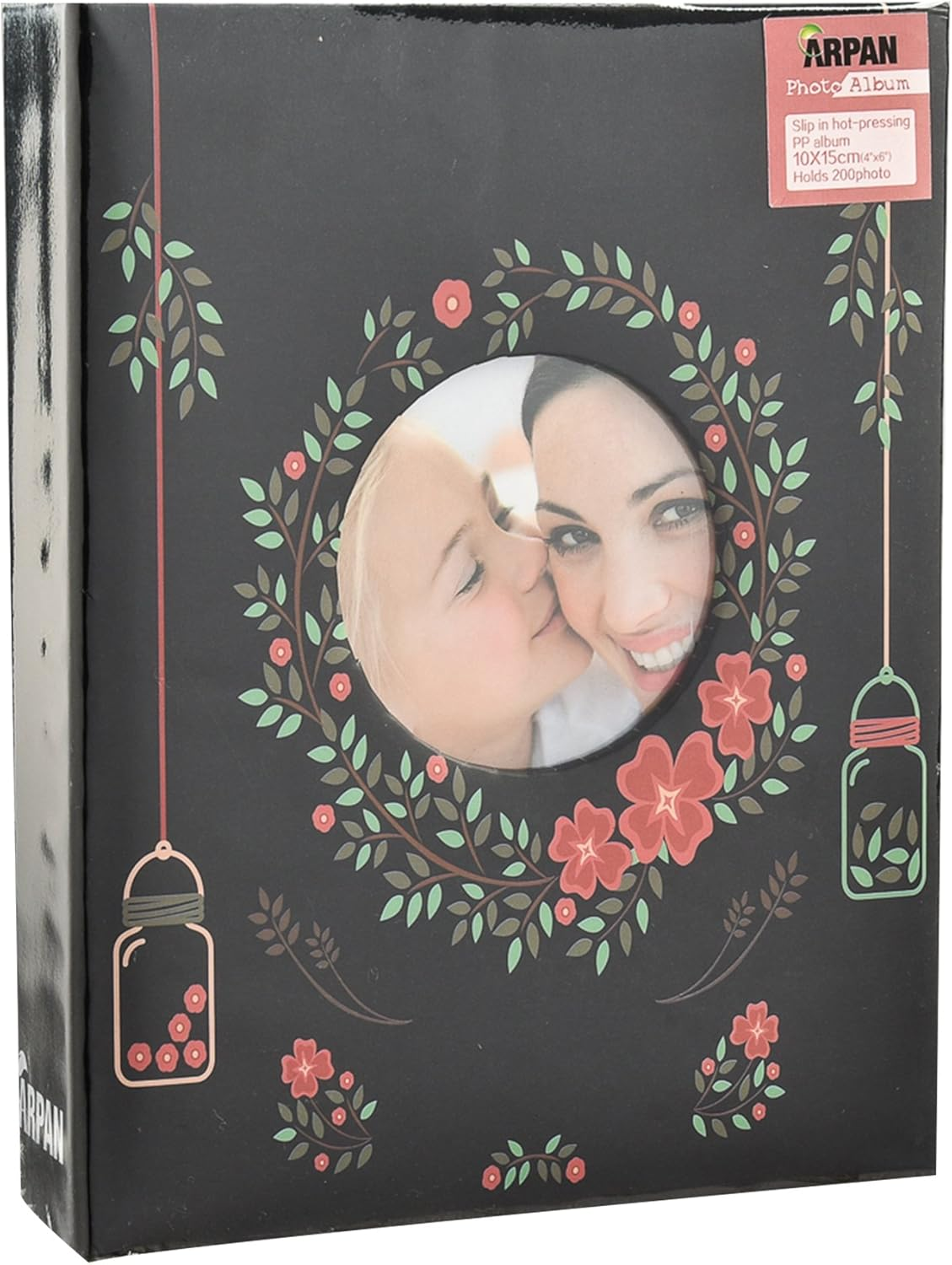 Arpan Fashion Design 200 Holds Photo Album for 4"X6" Photo with Window CD/DVD Pocket Pink Butterfly