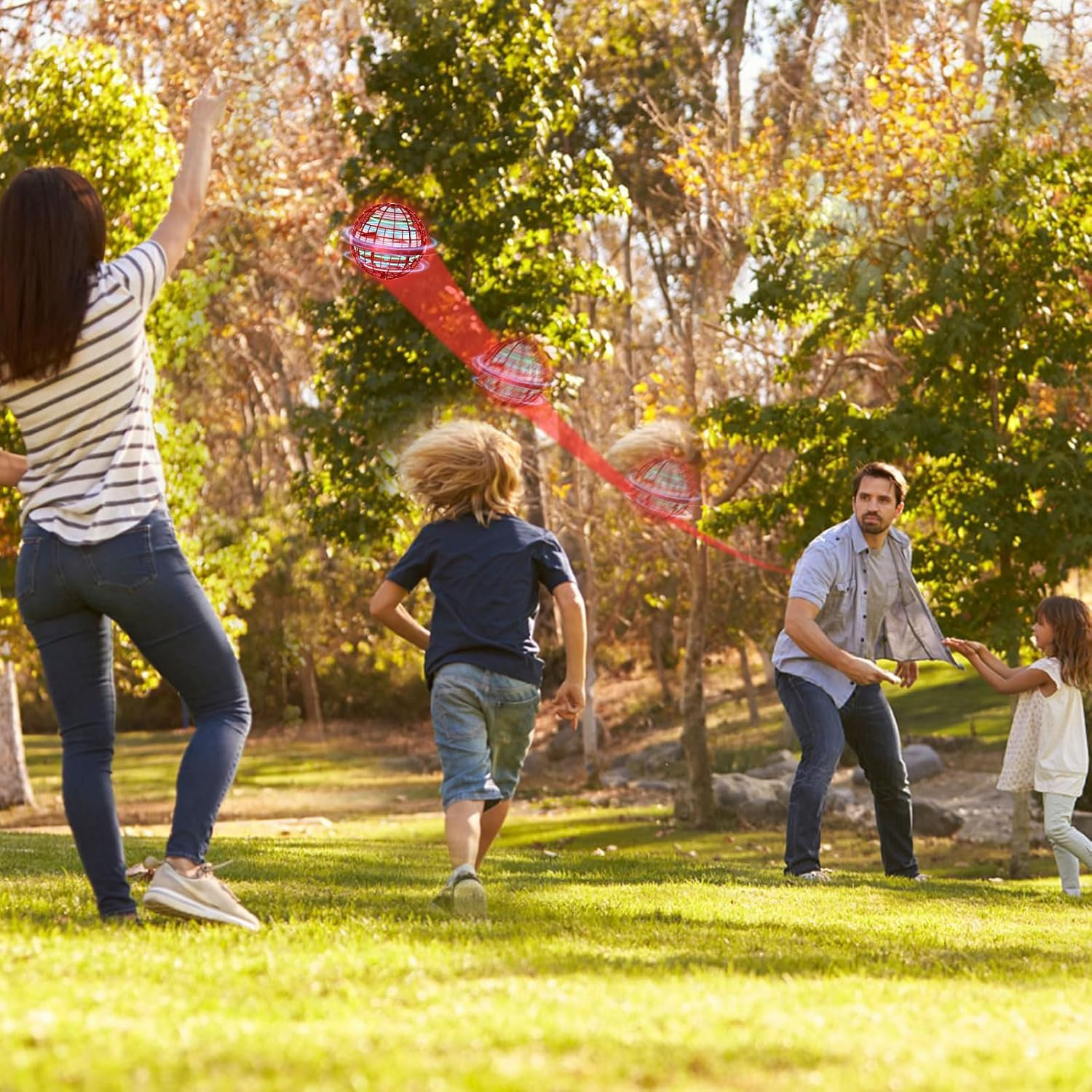 Sosuy 2026 Flying Orb Ball for Kids, Magical Galaxy Hover Cosmic Space Boomerang Rotating Floating Mini Hand Drone Stocking Stuffer Toys for Girls Boys Teen Age 6 7 8 9 10+, RED image number 2