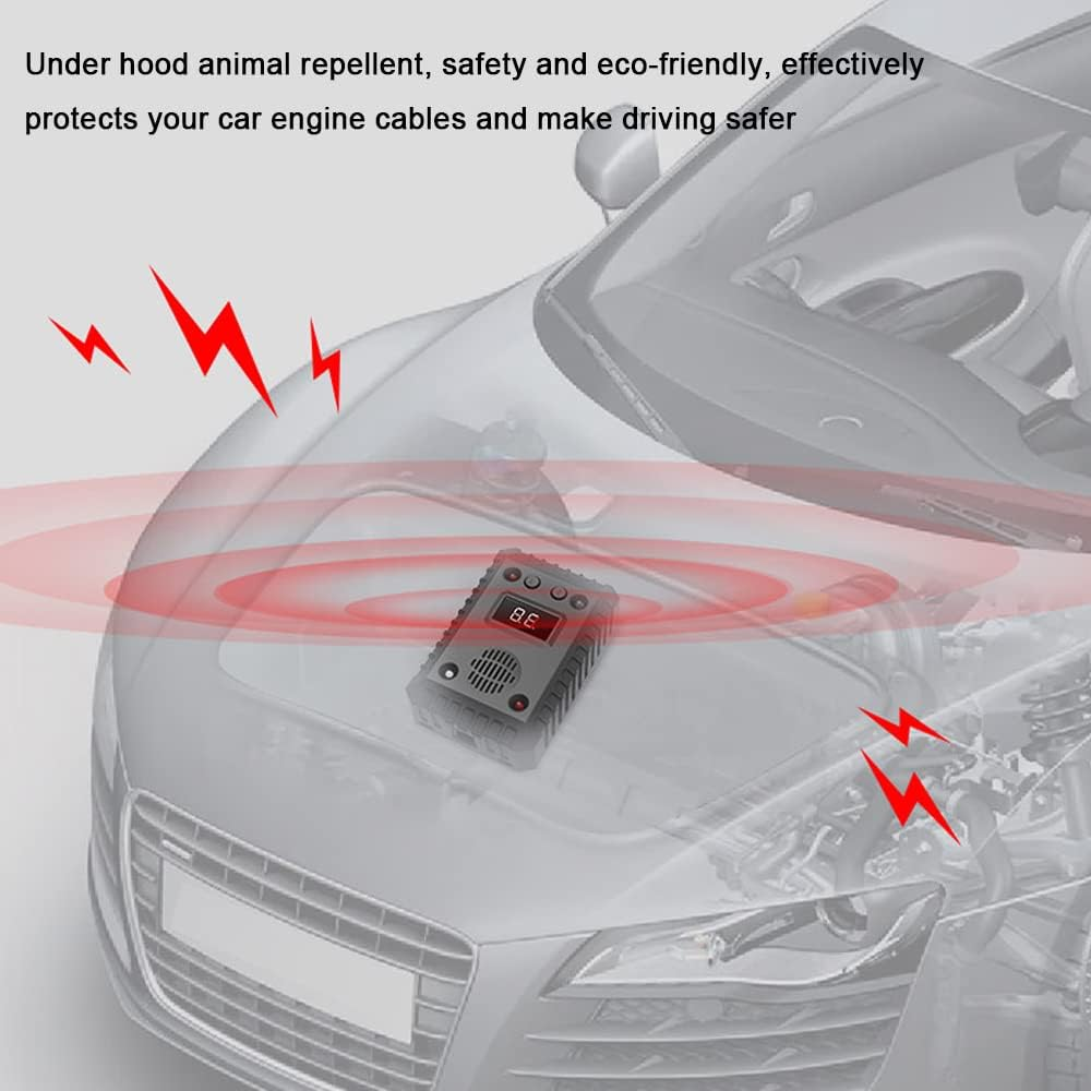 Mingzhe Car under Hood Animal Repeller Rodent Rat Repellent Mice Repeller Deterrent Device Wi LED Strobe Light Alarm Sound for Car Trunk RV Indoor Warehouse image number 2