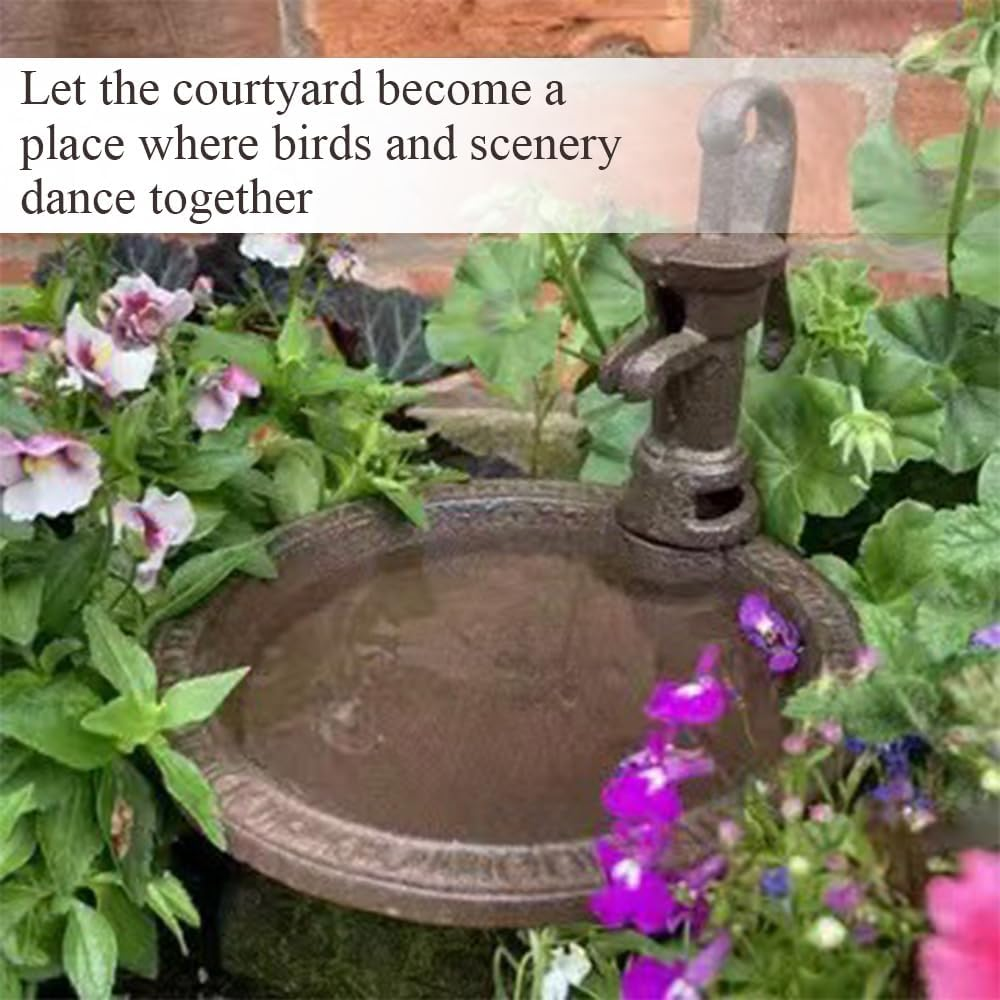 Well-Shaped Bird Feeder Bowl,Natural Drinking & Feeding Station,Rustic Outdoor Garden Decor, Decorative Feeder for Gardens and Yards image number 3