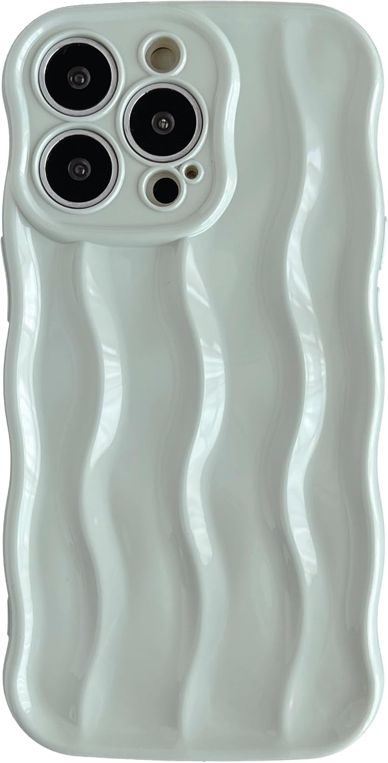 Caseative for Iphone 15 Case,Water Ripple Pattern Curly Wave Frame Soft Compatible with Iphone Case (Silver,Iphone 15)
