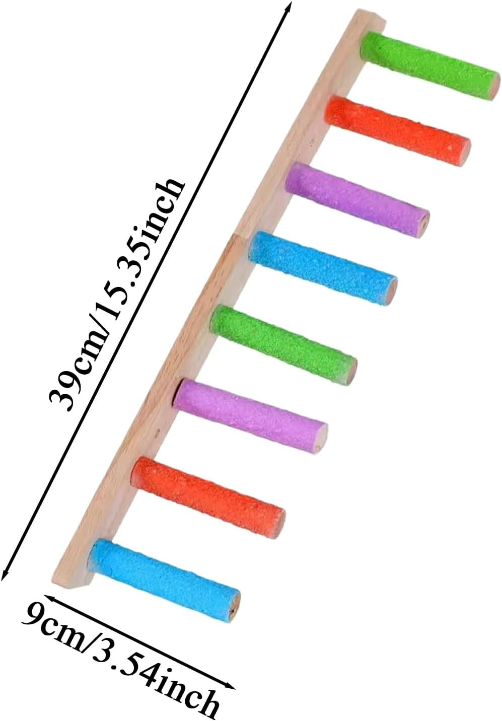 Bird Ladder - Wooden Swinging Bird Cage Ladder - Heavy Duty, Multifunctional Claw Sharpening Tools, Interactive Crate Accessories for Parakeet Conures Lovebird - Six Sections image number 7