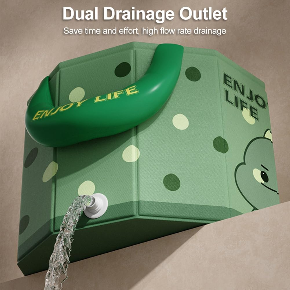 Xoxomeg Baby Bathtub,Portable Cartoon Baby Tub with Handles,Quick Pop up Non Inflatable Bathtub Space-Saving,Durable Baby Tubs for 0~8 Years Old Infants and Toddler (Green) - Pink image number 2