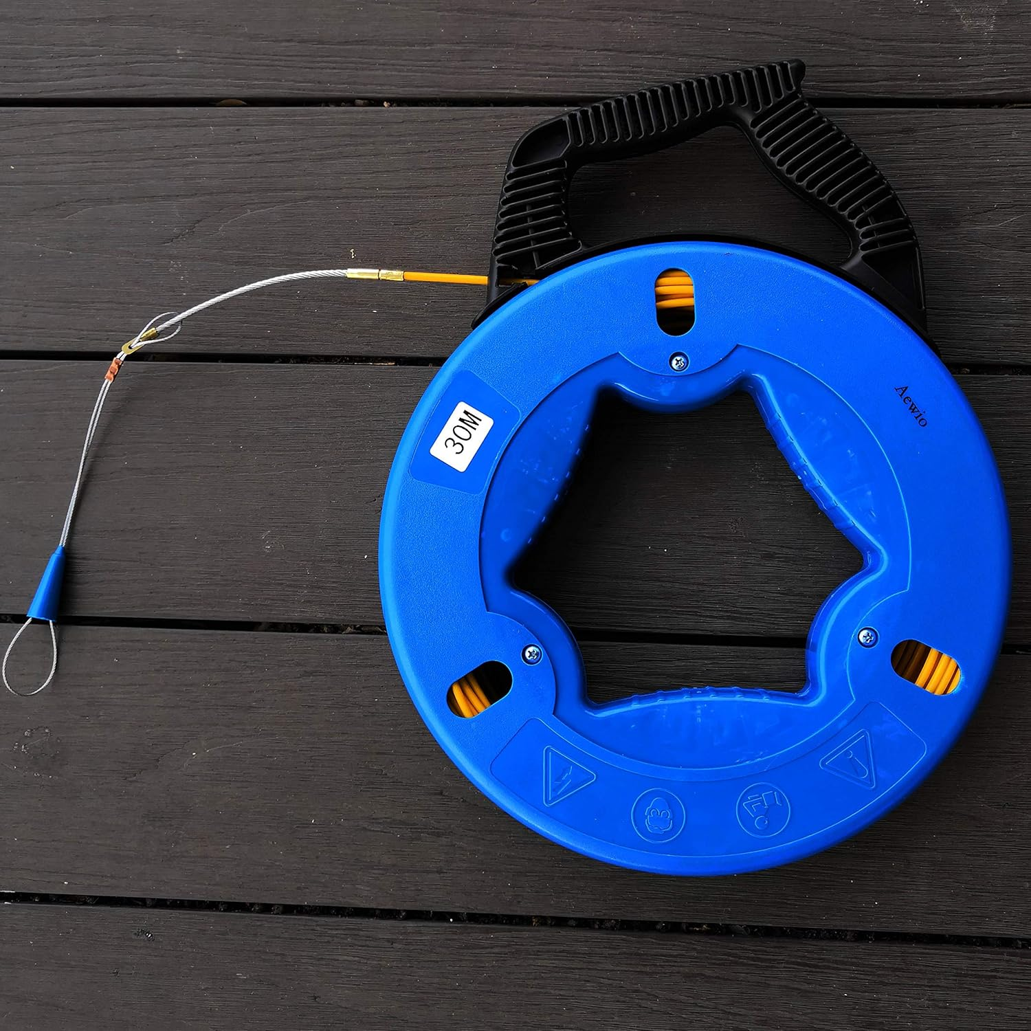 Aewio 30M(100Ft) Fiberglass Electrical Wire Cable Fish Tape Reel Cable Puller image number 6