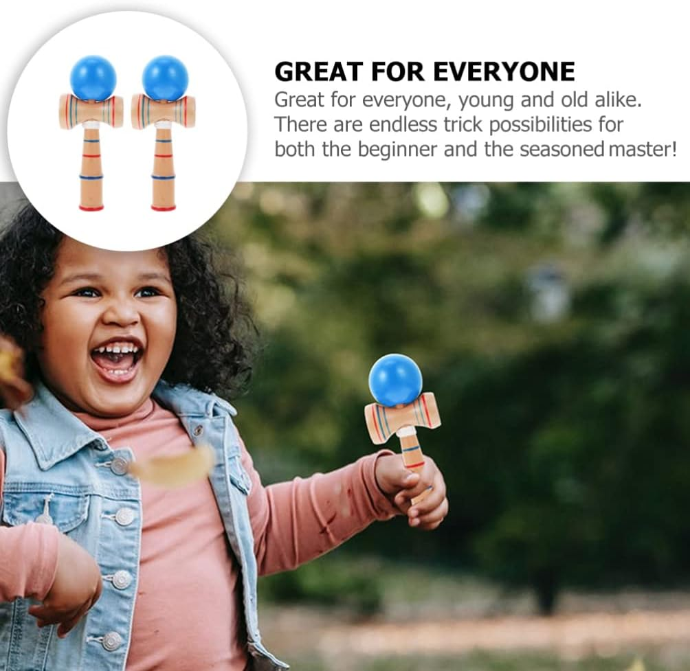 SAFIGLE 2Pcs Educational Toys Kendama Toy for Kids Wooden Kendama Toys Creative Indoor Games and Skill Balance Games, Kids Educational Sports image number 1