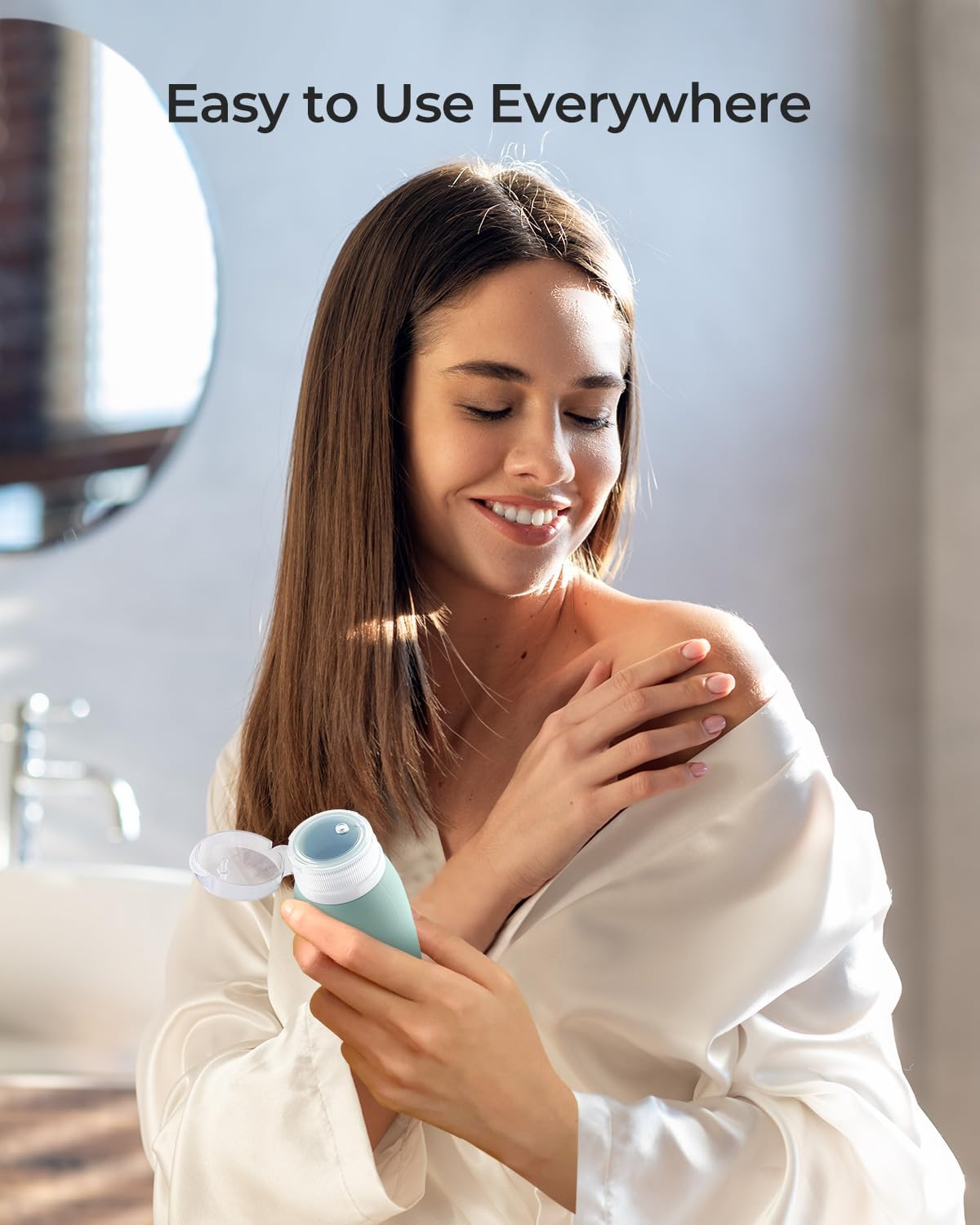 4 Pack 90Ml Silicone Travel Bottles Set for Toiletries, TSA Approved Travel Toiletries Bottles Travel Size Containers Leak-Proof Travel Size Bottles for Shampoo Body Lotion, Travel Essentials image number 3