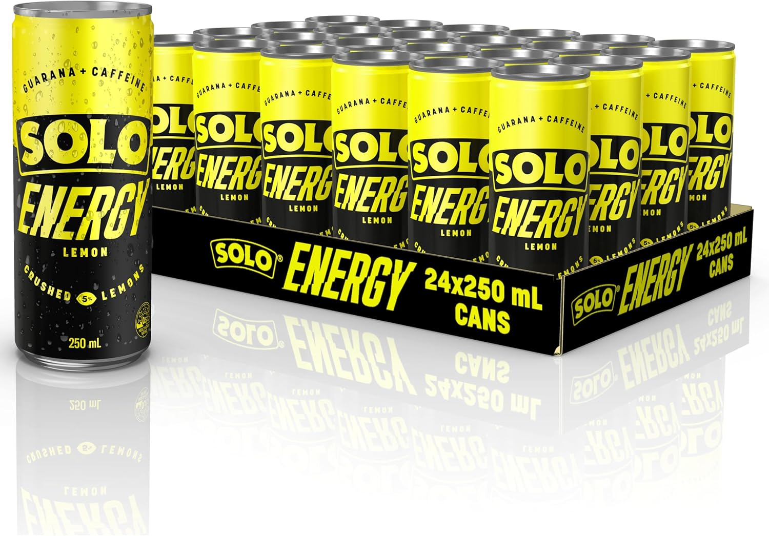 Solo Energy Lemon Flavoured Drink Can 250 Ml (Pack of 24) image number 1