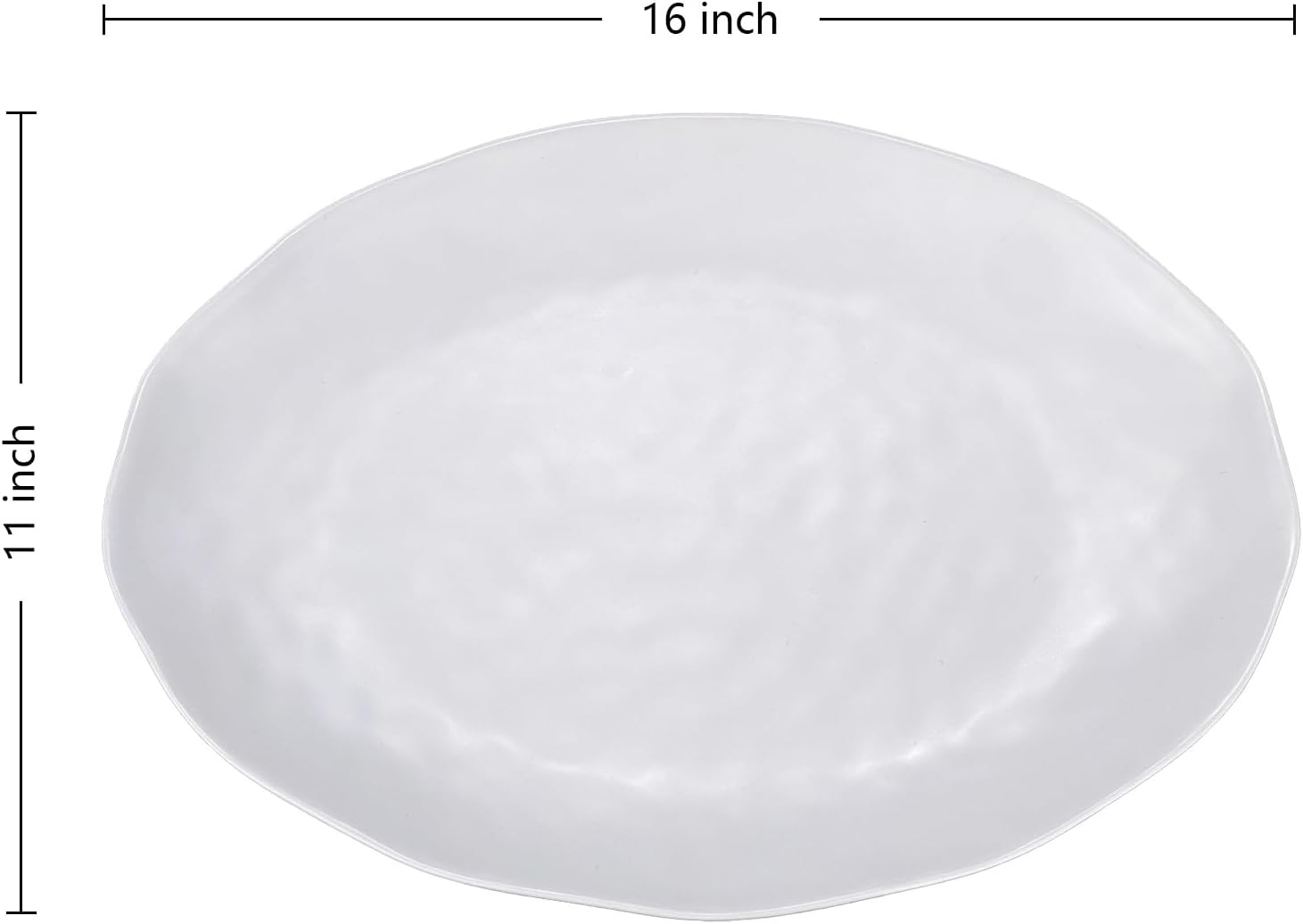 Yalin Rectangle Large Serving Platter, 17 Inch Melamine Serving Tray, Great for Restaurant, Steak, Salad and Everyday, Set of 2 White Dinner Plates (Rectangle) (Oval) image number 6
