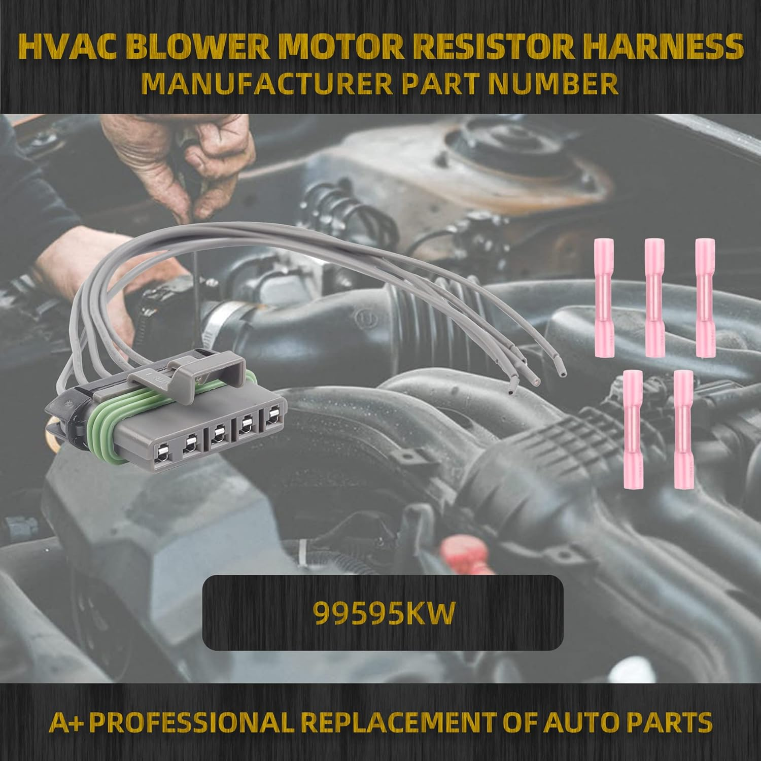 Dasbecan HVAC Blower Motor Resistor Wire Harness Compatible with 2015 2016 2017 2018 2019 Chevrolet Trax Replaces# 99595KW image number 1