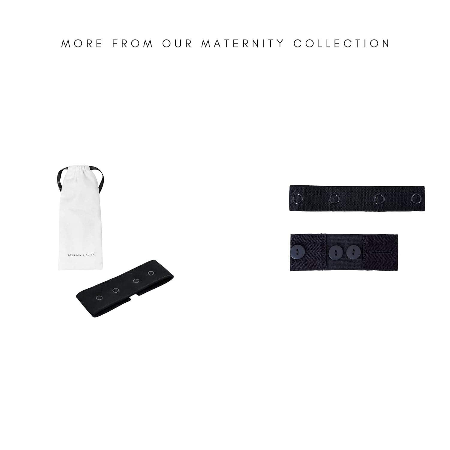 Johnson & Smith Maternity Pants Extenders - Comfortable Belly Band - Pregnancy Pant Extender - Maternity Waistband Extender - Jeans Button Extender for Pregnant Women - Jean Waistline Belly Belt Black image number 4