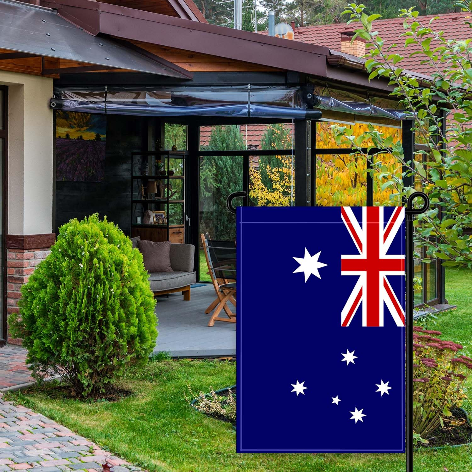 12&times;18 Inch Australia Garden Flag,30&times;45Cm Australian Garden Decor,Double Side Digital Printed 210D Polyester Decoration for Garden Patio