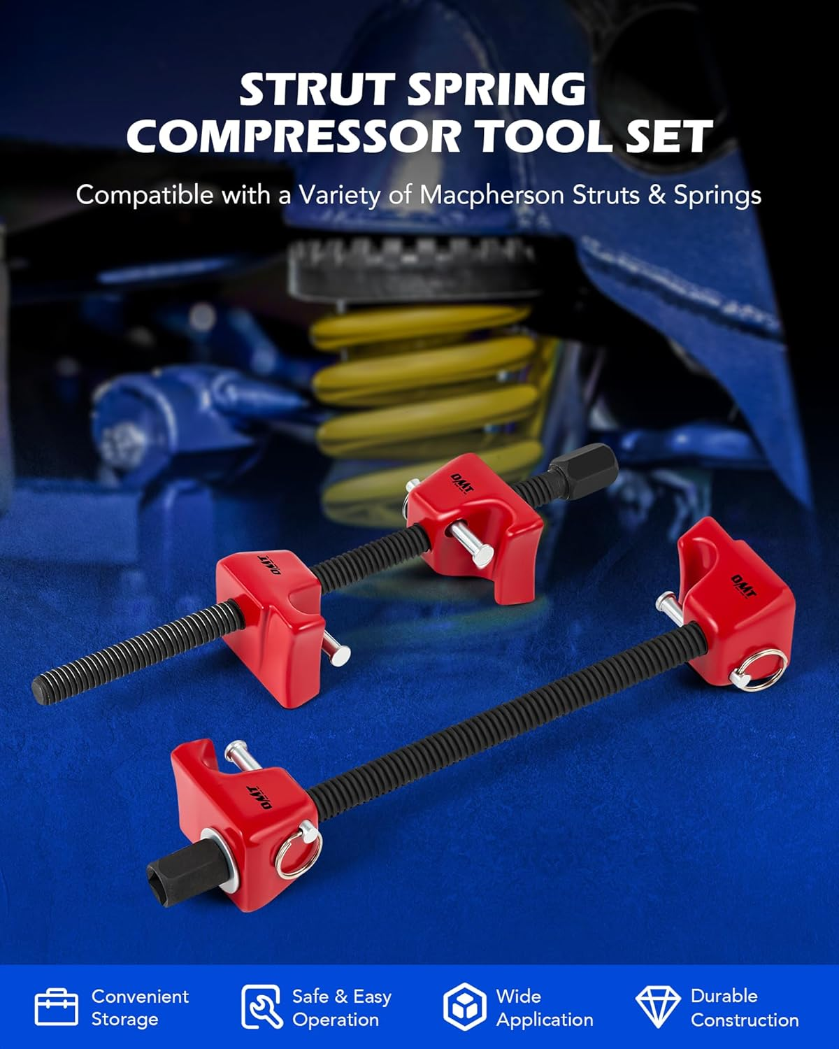 Orion Motor Tech Spring Compressor, Strut Spring Compressor with 10.6" Range, Dual Heavy Duty Coil Spring Compressor Tool with Locking Pins, 13/16&rdquo; Socket 1/2" Drive to Compress the Coil Spring