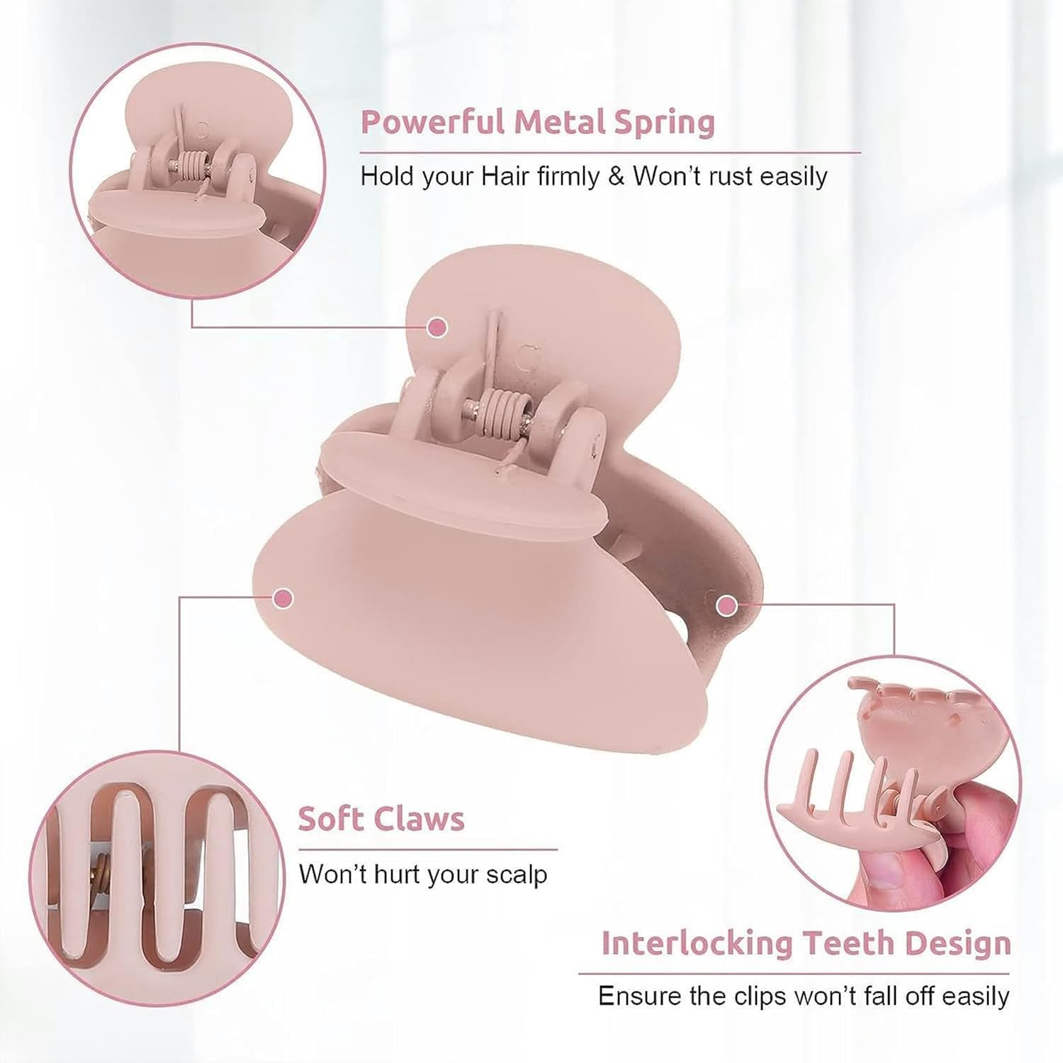 10 X Mini Hair Clips for Women - Practical Hair Accessories with Double Teeth, Mini and Lightweight Design for Daily Hairdressing, Crab Hair Barrette for Women and Girls, Multi Colours image number 6