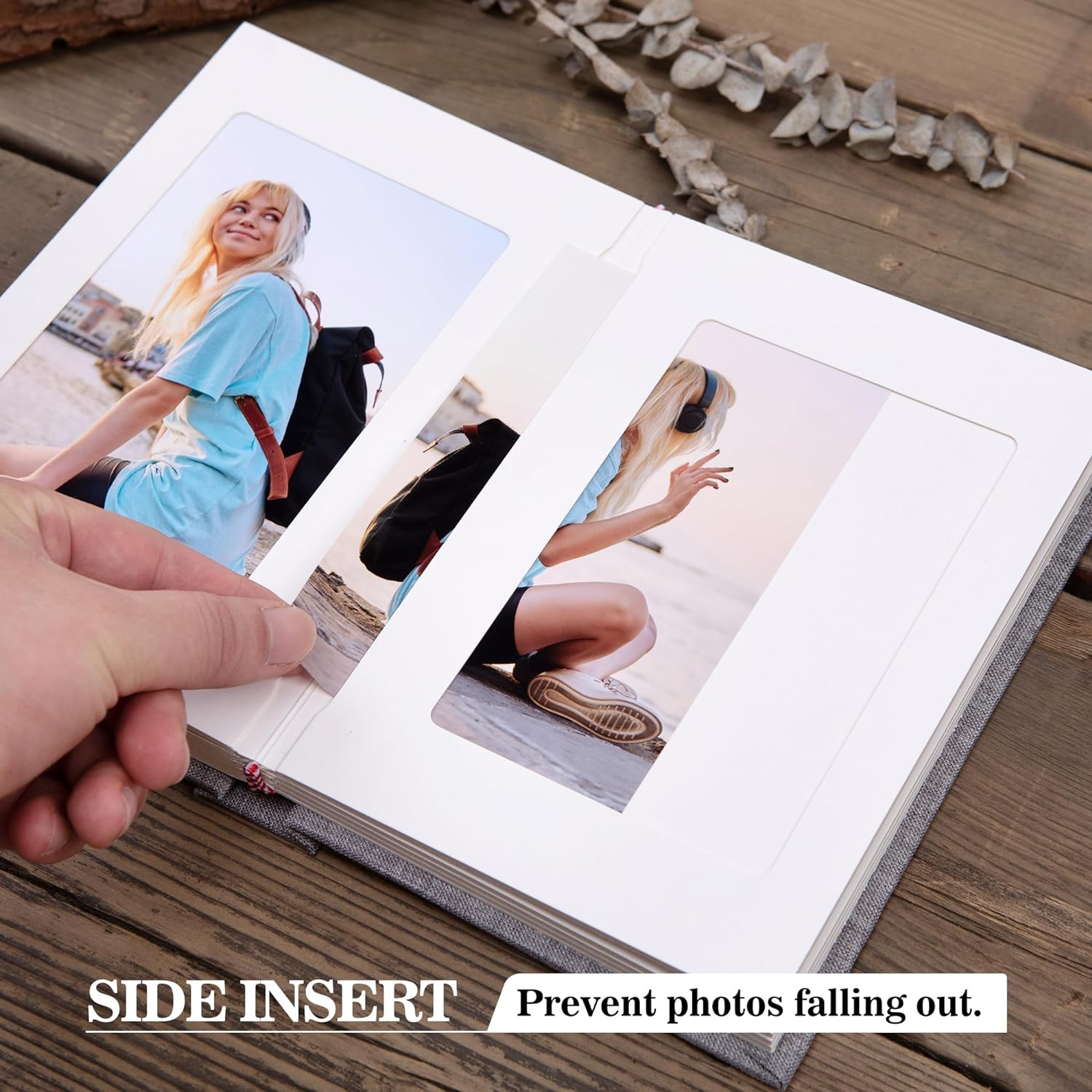 Small 4X6 Photo Album with Writing Space Holds 30 Photos Ideal for Wedding Theme-Album and Baby Photo Album (Beige) image number 5