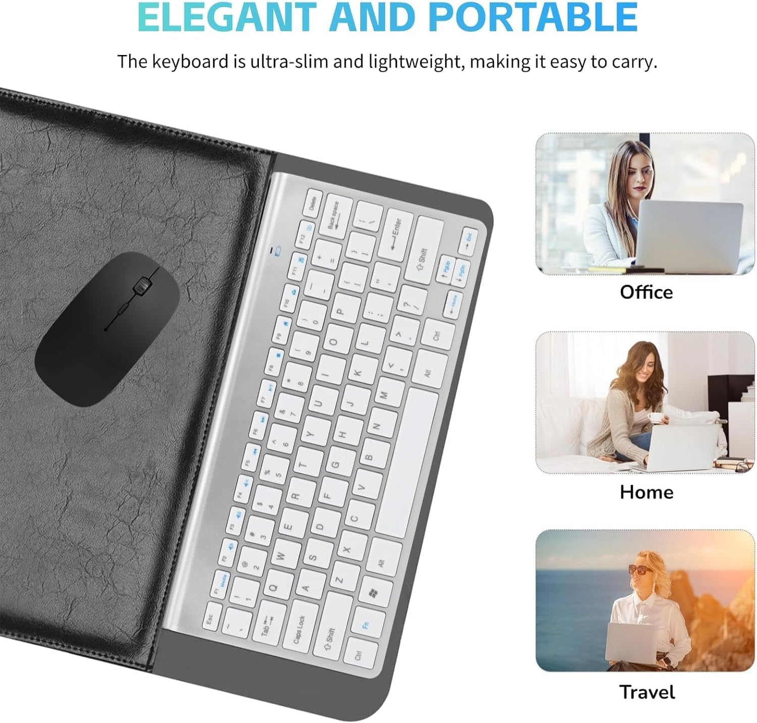 Bluetooth Keyboard and Mouse Set for Mac, Wireless Bluetooth Dual-Mode Office Keyboard and Mouse Combo, 2.4G Ultra-Thin Compact Quiet, for Windows, Computer, Desktop, PC, Notebook, Laptop (Gold) image number 5