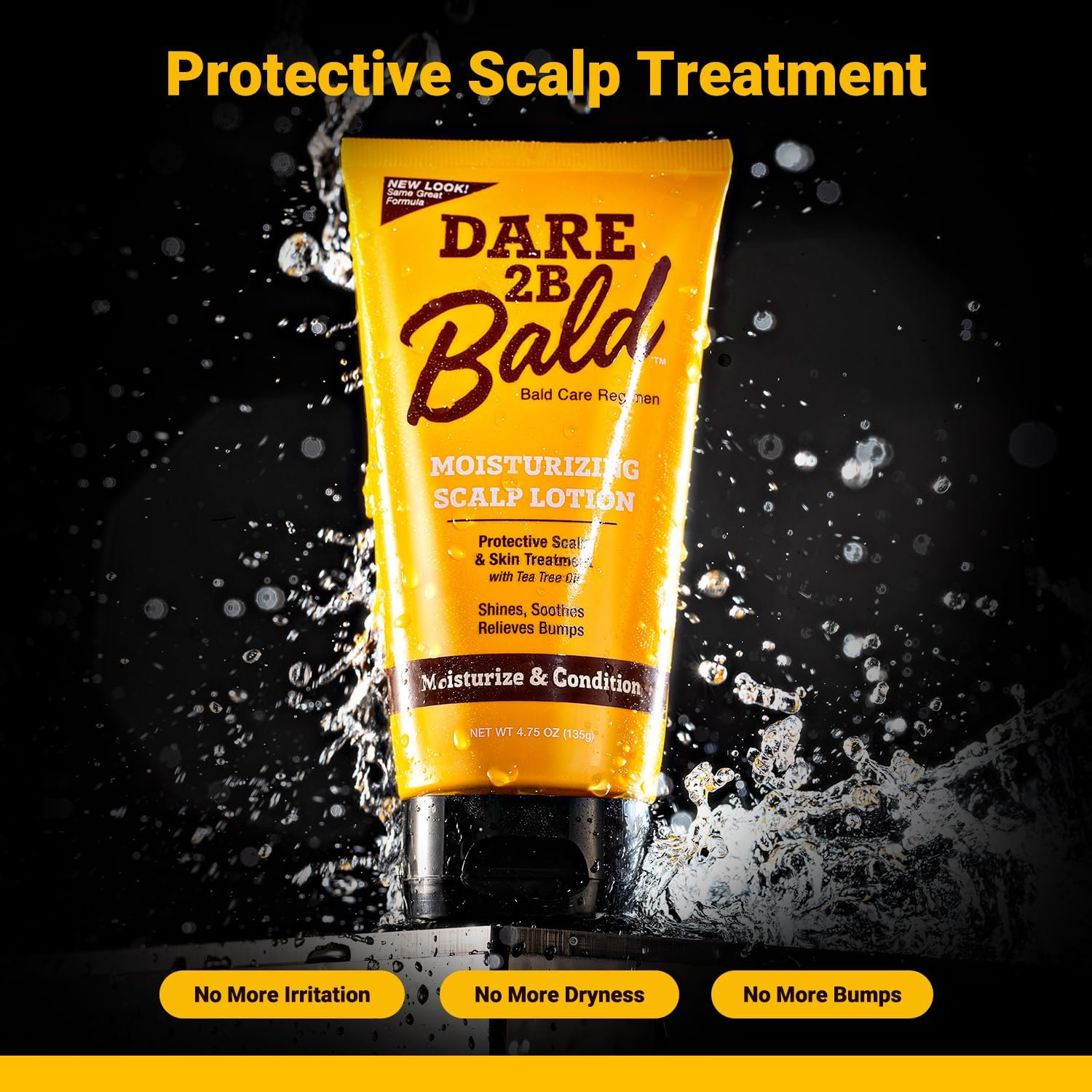 Dare 2B Bald Moisturizing Scalp Lotion | Bald Head Care Regime | Condition, Protect, and Treat the Scalp against Flaking | Bald Head Moisturizer for Men- 4.75 OZ image number 4