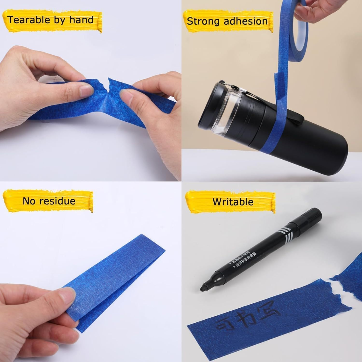 Masking Paint Tape Applicator Cutter with Blue Each 1.4 Inch Painters Tape for Painting, Trim, Windows, and Door Frames image number 1