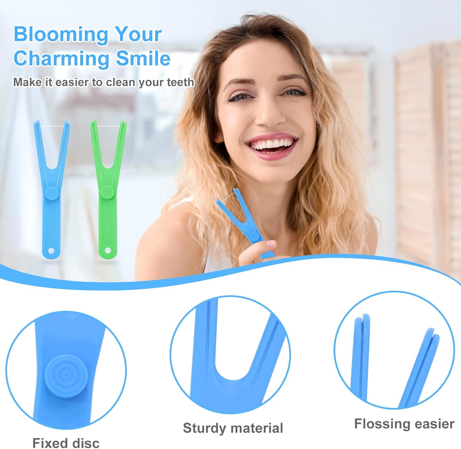 10 Pcs Reusable Flosser Holder, Dental Floss Holder, Floss Handle Durable Adults and Kids Dental Tools&hellip; image number 6
