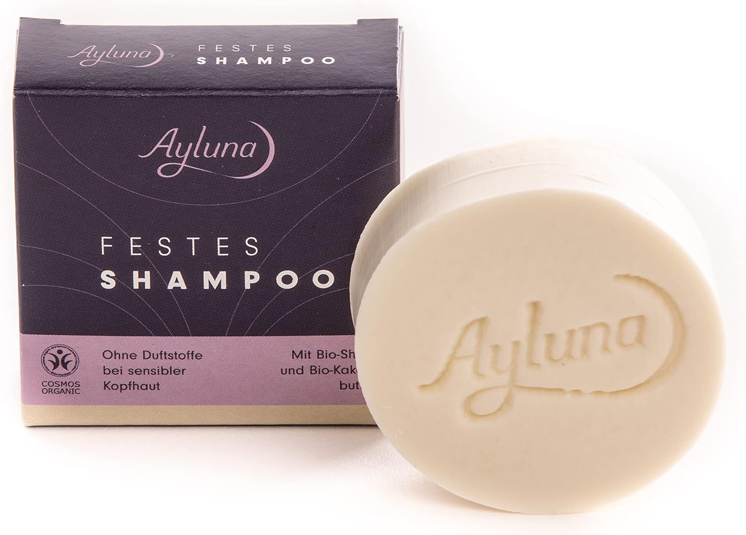 Ayluna Solid Shampoo Sensitive, Washes and Nourishes Easily and Ph Neutral like a Conventional Shampoo, Your Hair Is Gently Freed of Dirt and Washing It into a Soothing Ritual, 1 X 60 G image number 1