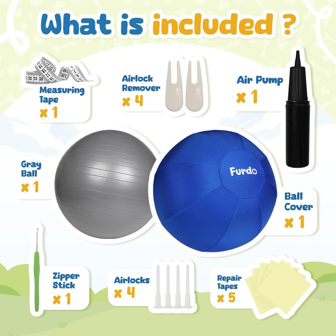 Furdo 25" Herding Ball for Dogs, for Australian Shepherd, for Cattle Dogs, for Border Collie, for Blue Heelers & Other Medium to Large Dogs, Herding Dog Ball, Herding Dog Toys, Horse Ball - Blue image number 4