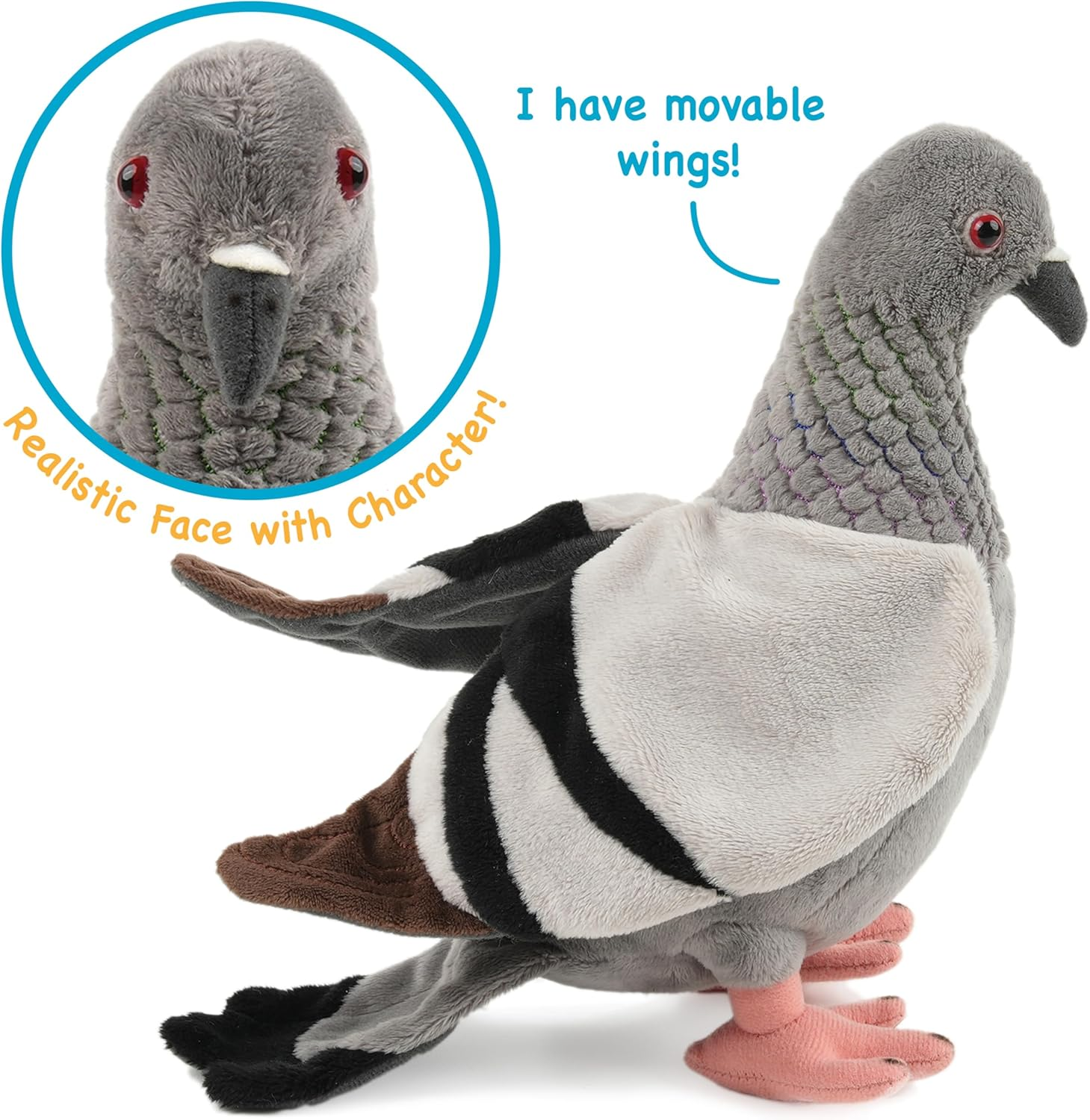 Pepper the Pigeon - 7.5 Inch Stuffed Animal Plush Bird image number 1