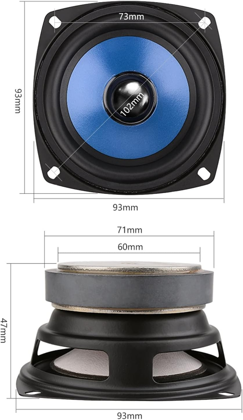 TGMGADANTV 2Pcs 3.5 Inch Full Range Audio Speakers Portable Sound Music Speaker 4 Ohm 20 W Loudspeaker Column DIY Home Theater Bookshelf Speaker image number 5