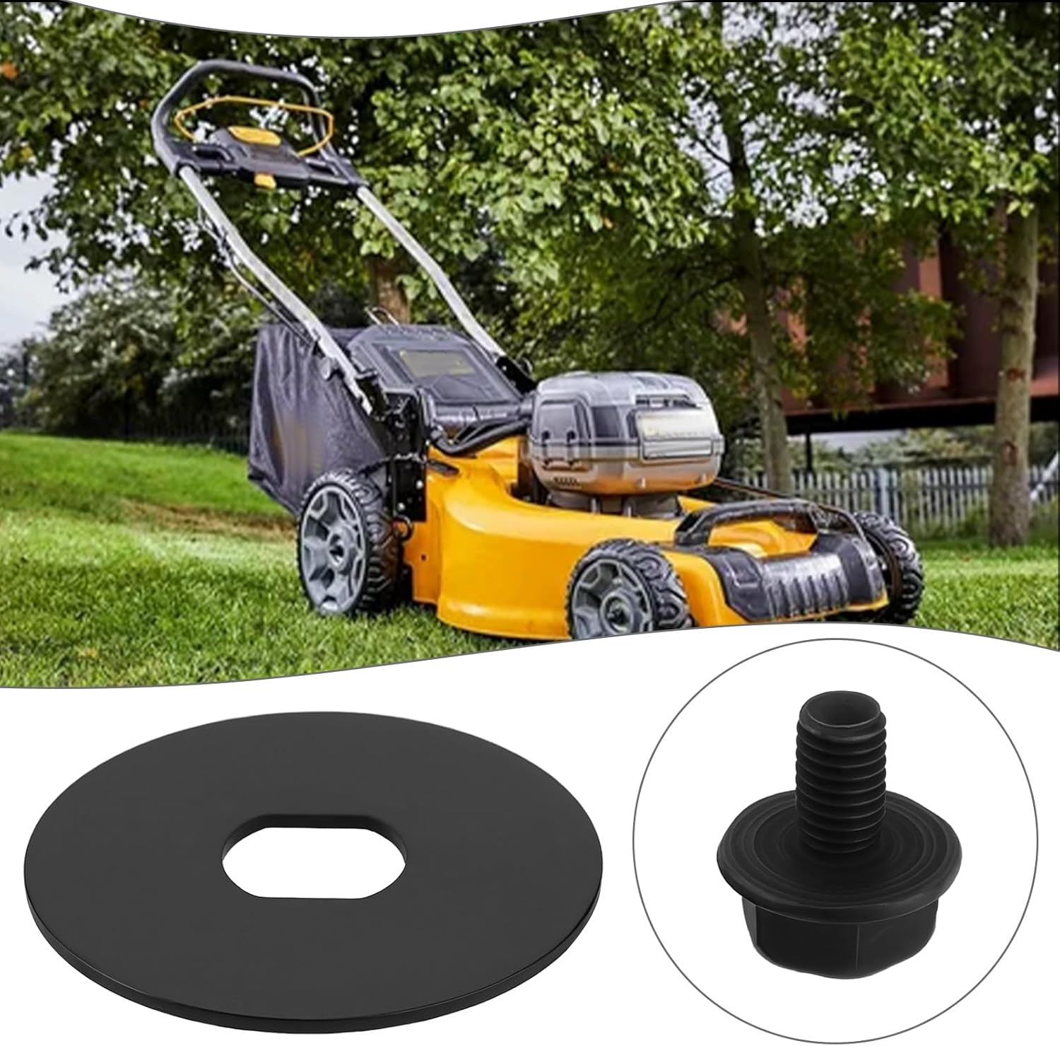 OTOTEC 2Pcs Lawn Mower Chainsaw Bolts Chainsaw Washer 90639221 90618229 Compatible with Dewalt DCCS620 DCCS620B DCCS620P1 Black image number 2