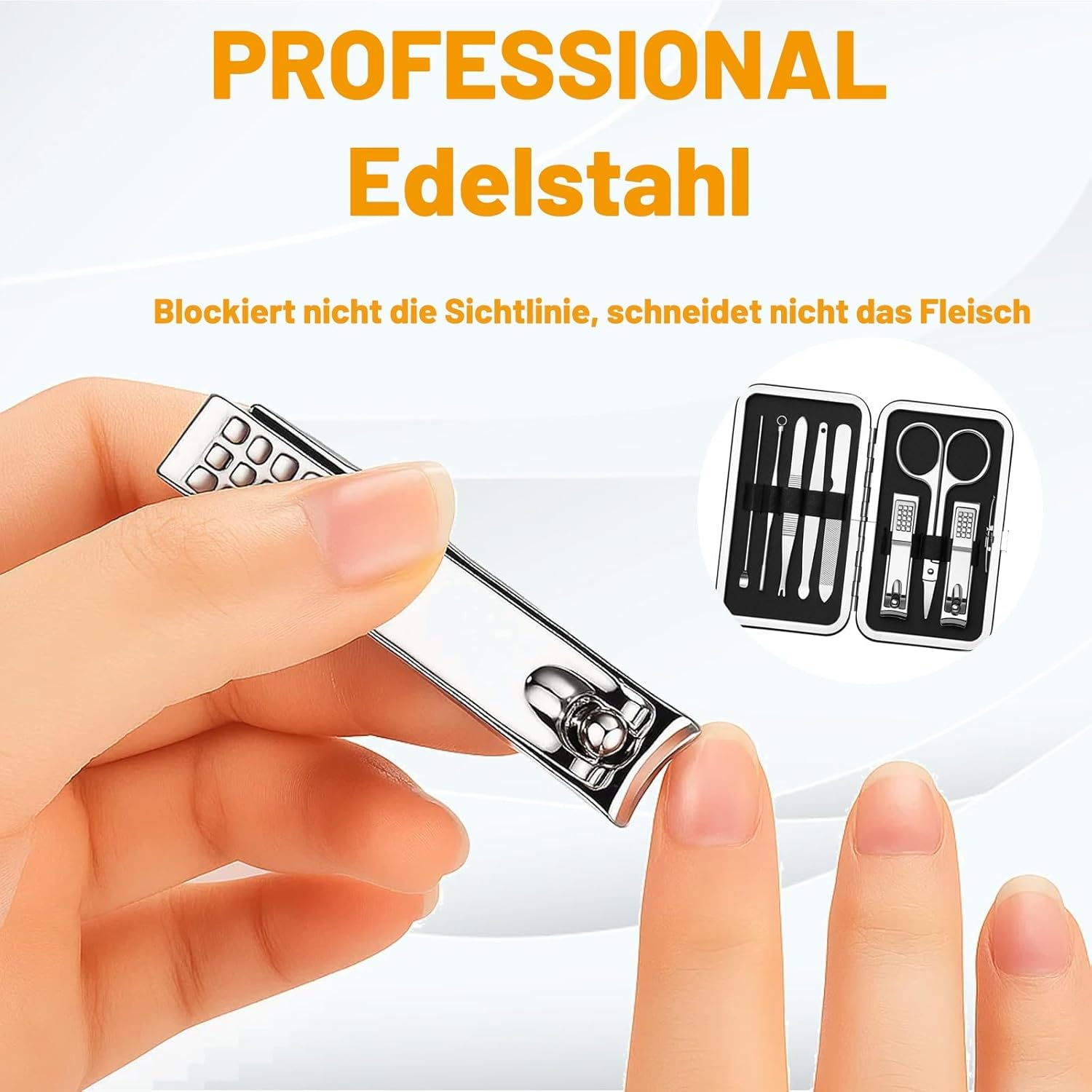 Solymody Nail Expert Nail Set, 9-Piece Manicure Set with Nail Clippers Set, Nail Care Set for Men and Women, Includes 8 Black Nail Scissors and 1 Lockable Nail Clippers image number 4