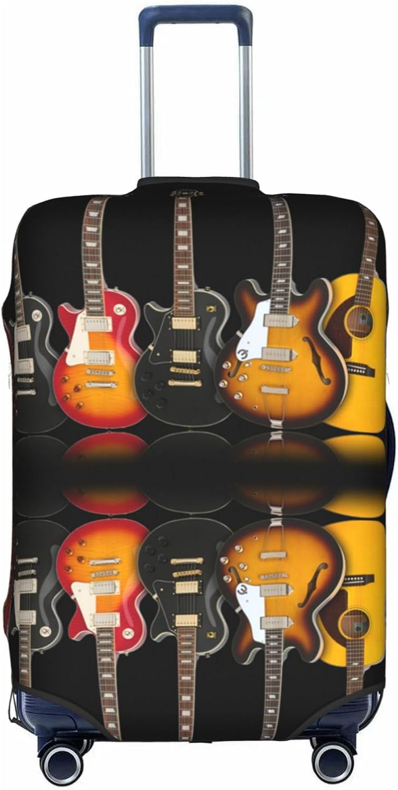 Obabo Dog Family Travel Luggage Cover,Washable Suitcase Cover Protector Anti-Scratch Suitcase Cover Fits 18-32 In, Electric Guitar, X-Large image number 4