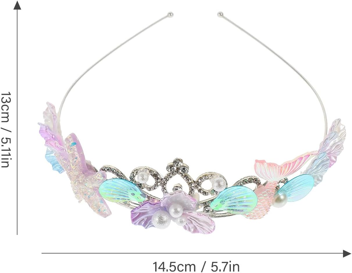 Beaupretty Mermaid Hair Accessories Mermaid Crown Rhinestone Hair Accessories Mermaid Hair Band Mermaid Hair Bands Shell Hair Band Cosplay Headpiece Cosplay Hair Accessories image number 1